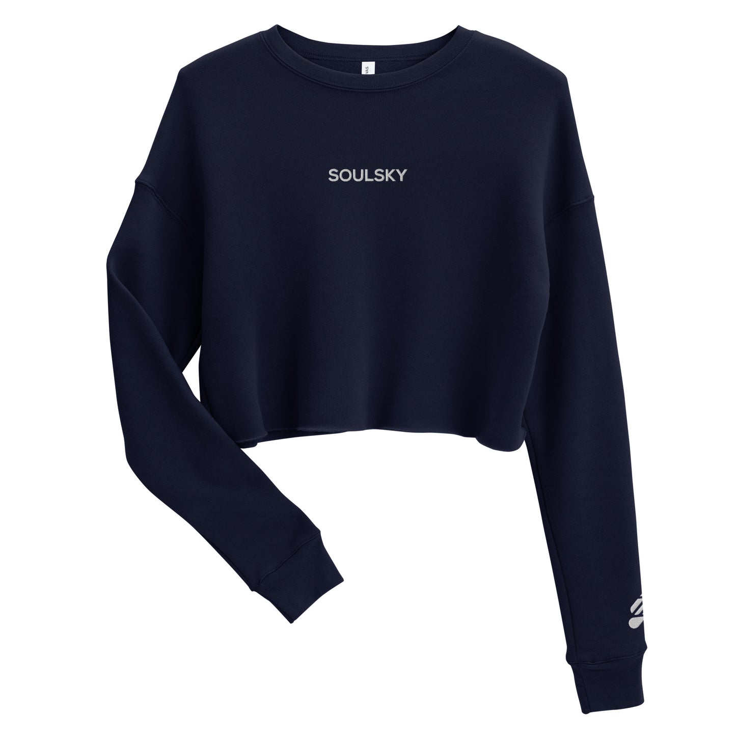 SOULSKY Logo Cropped Sweatshirt - Navy Blue