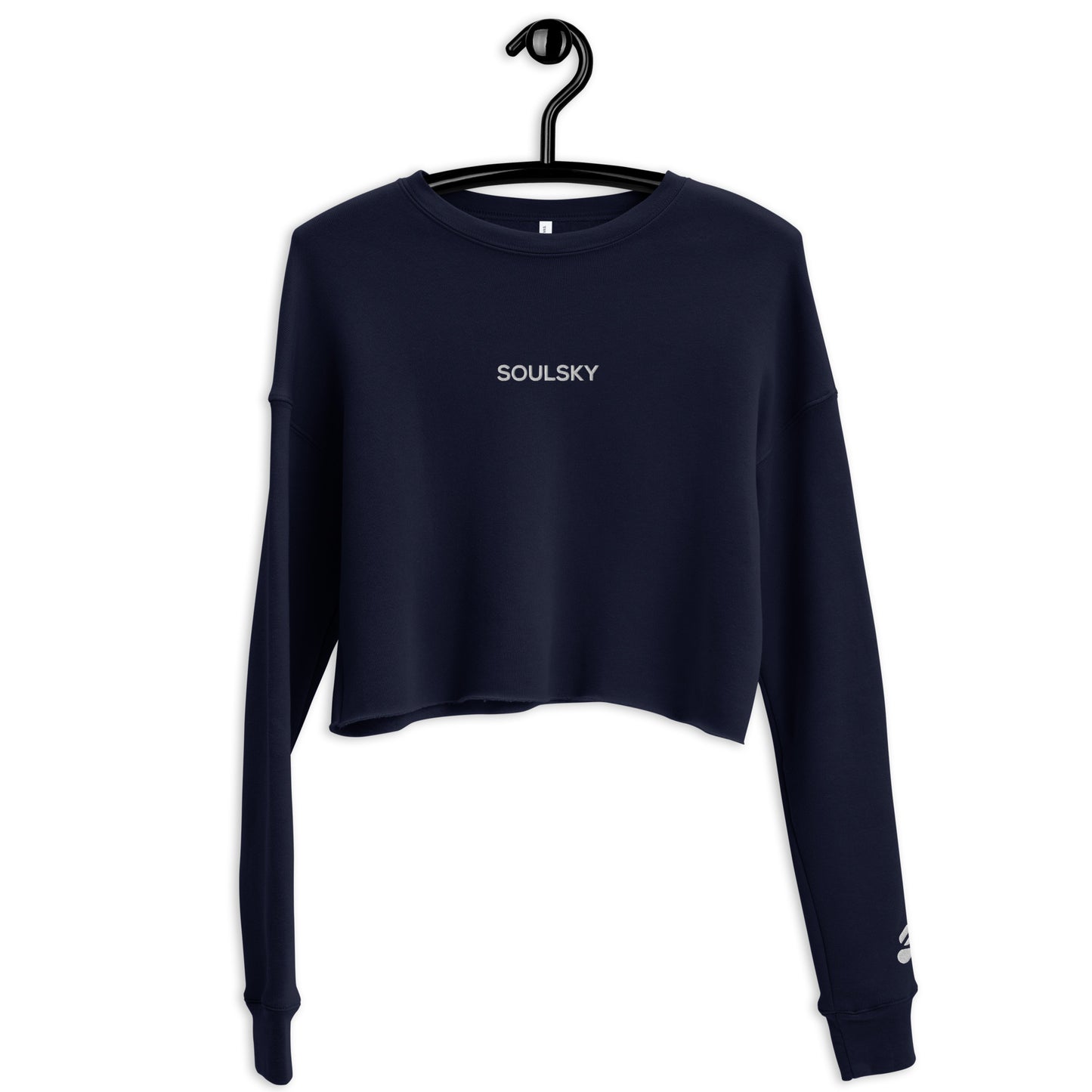 SOULSKY Logo Cropped Sweatshirt - Navy Blue