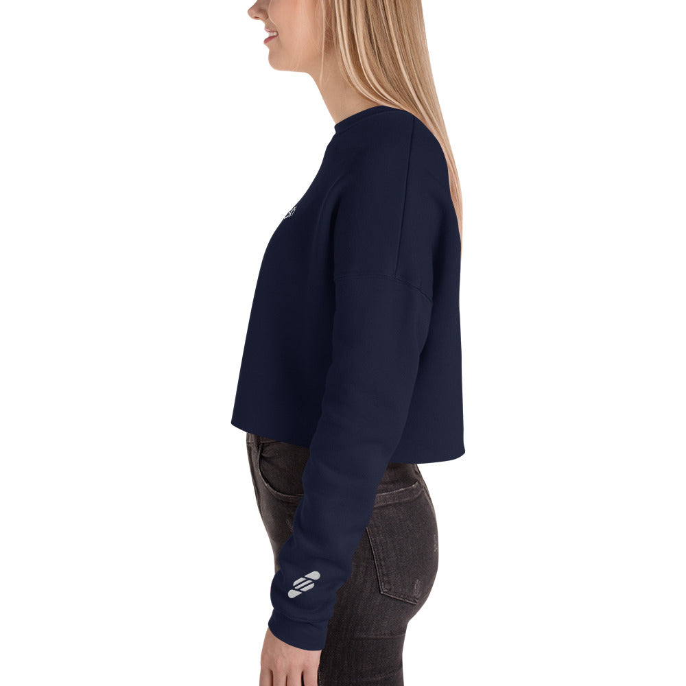 SOULSKY Logo Cropped Sweatshirt - Navy Blue