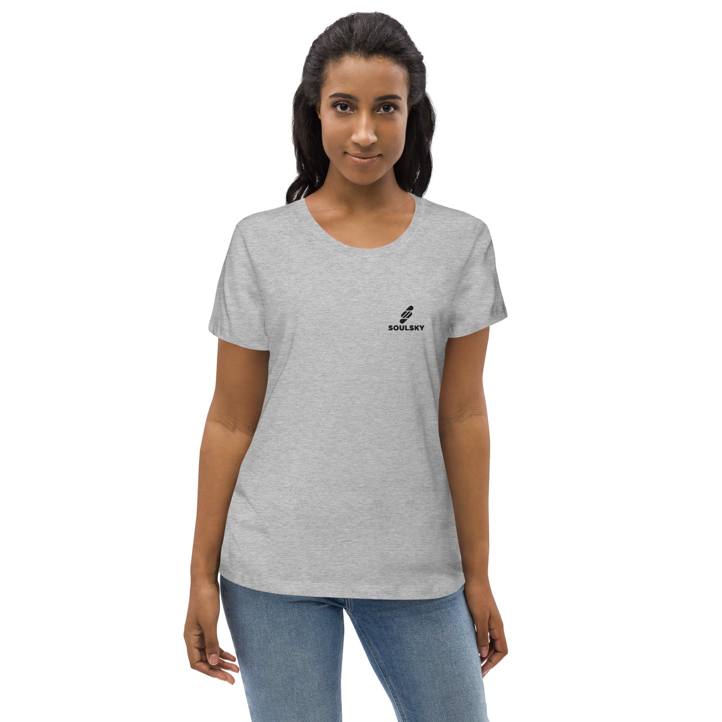 SOULSKY Logo Women's Crewneck T-shirt - Light Gray Heather