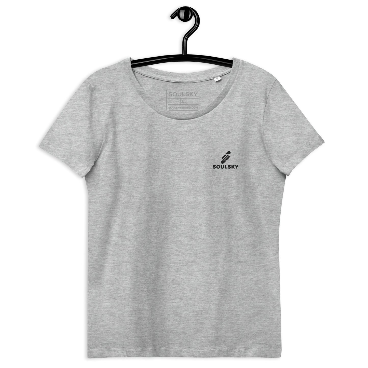 SOULSKY Logo Women's Crewneck T-shirt - Light Gray Heather