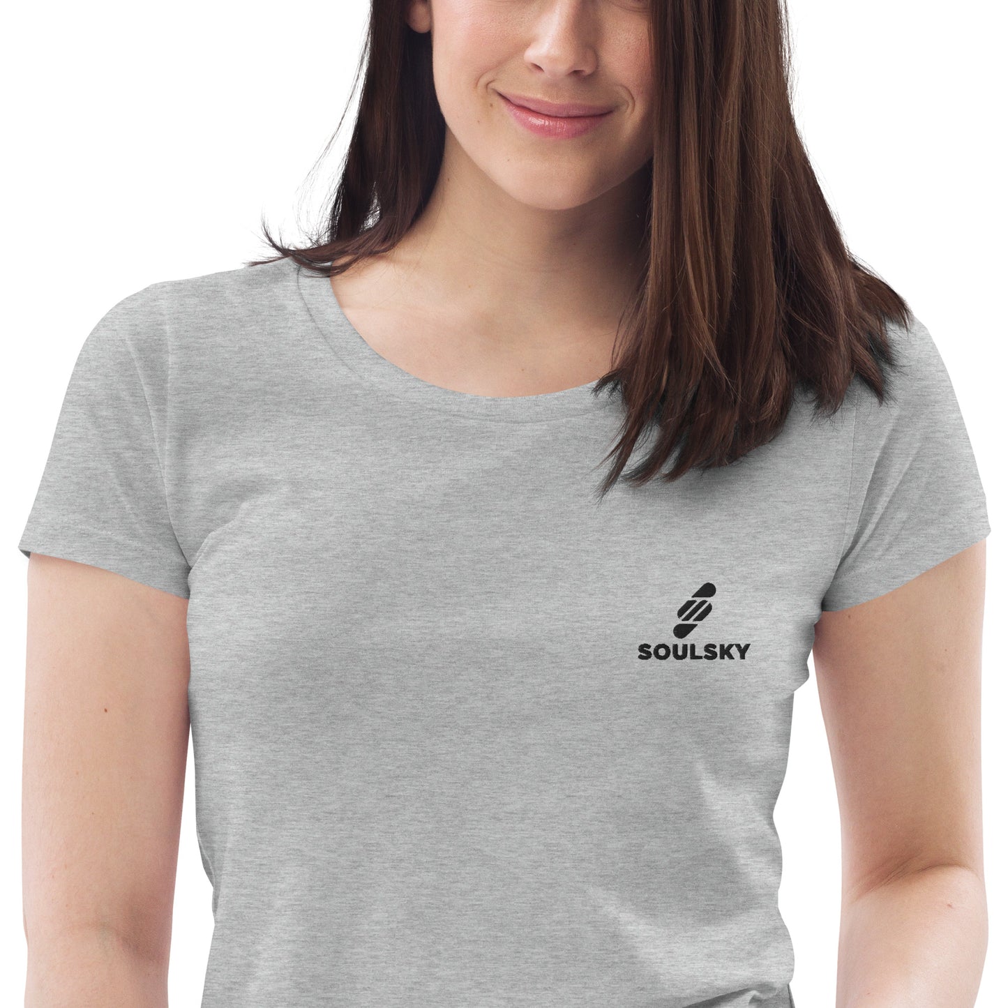 SOULSKY Logo Women's Crewneck T-shirt - Light Gray Heather