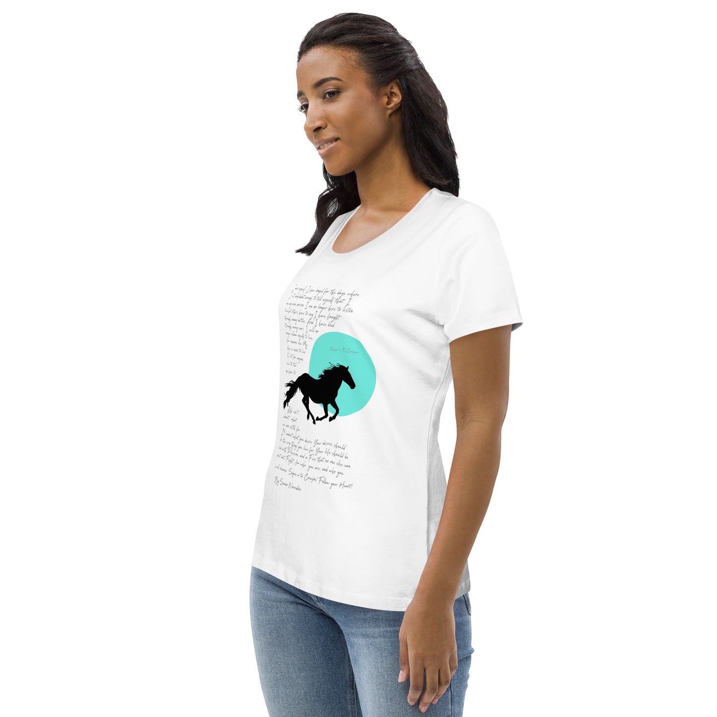 SIGUE A TU CORAZON (Listen to Your Heart) Women's Tee (White)