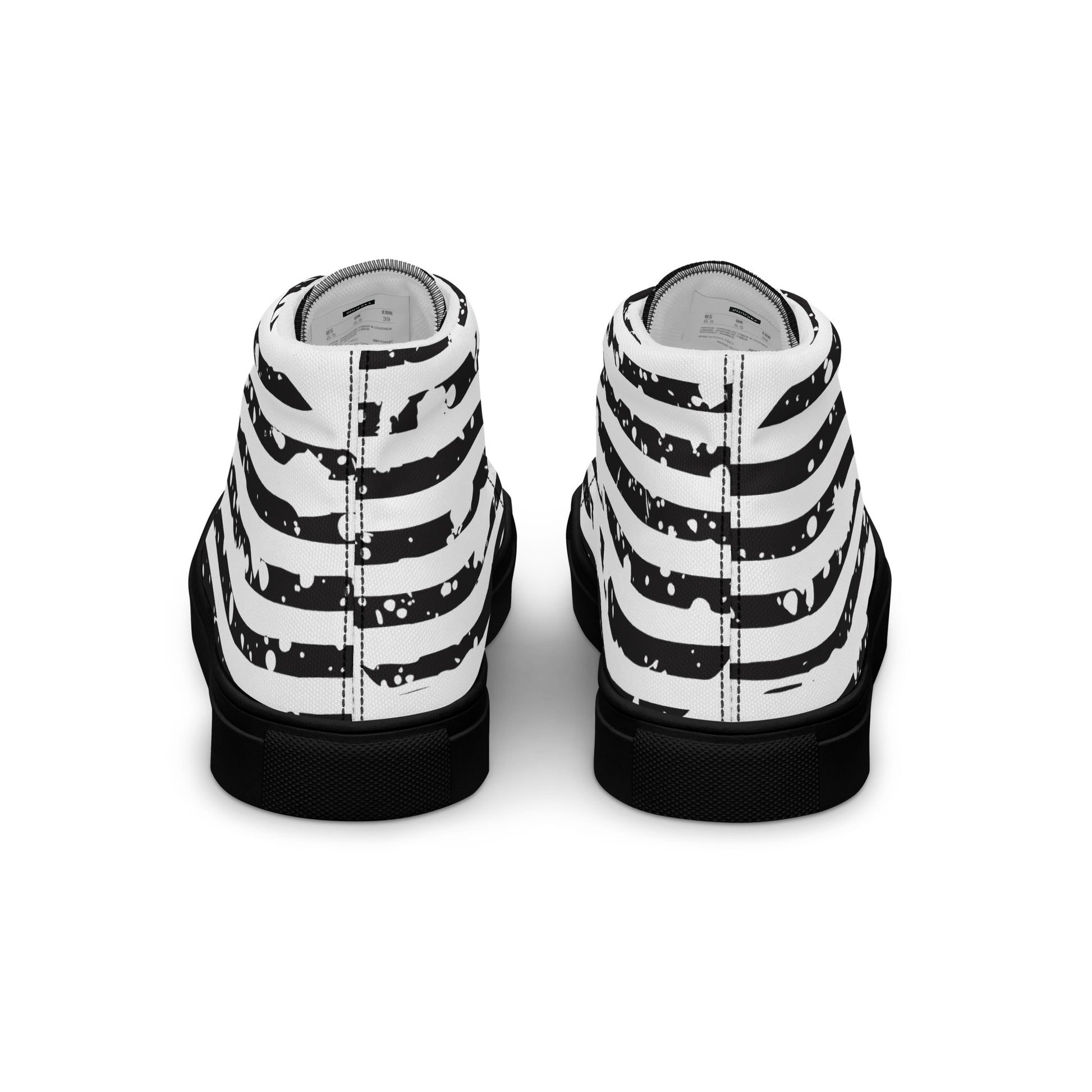 SHINE BRIGHT Women's High Top Canvas Shoes (Black) - SOULSKY