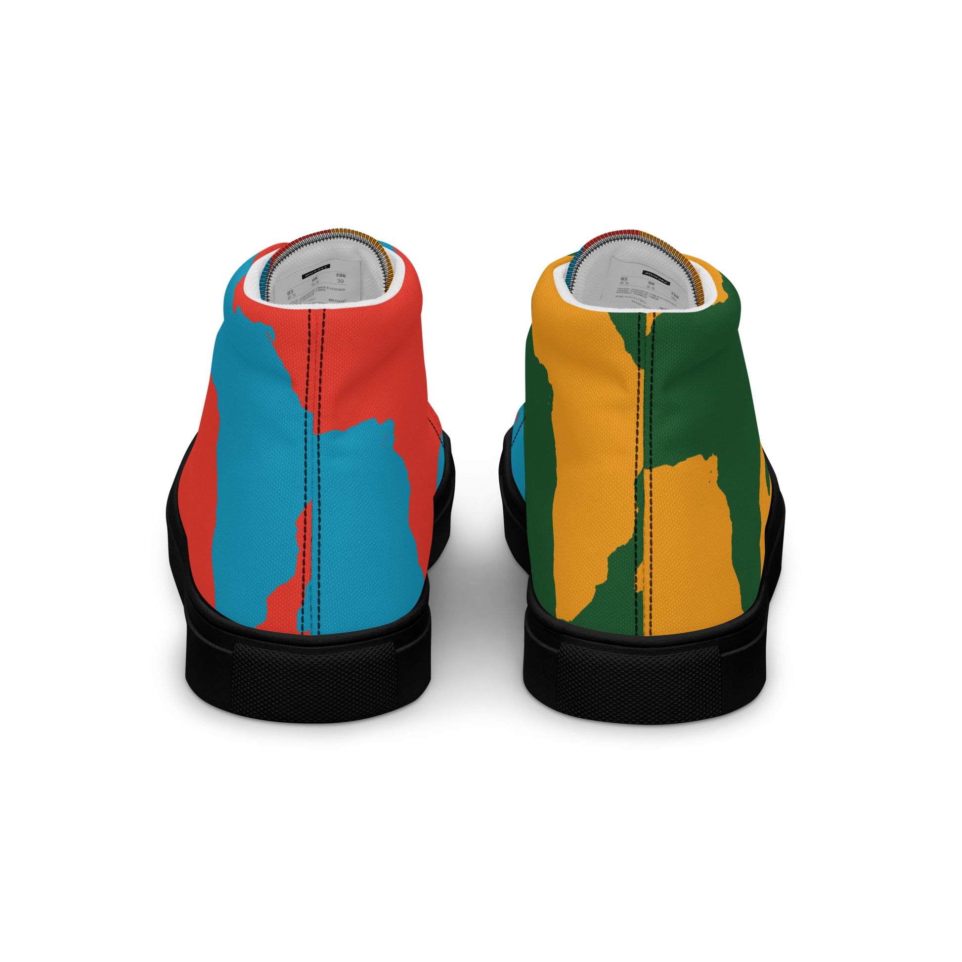 AFRICA WARHOL Women's High Top Canvas Shoes (Bright) - SOULSKY