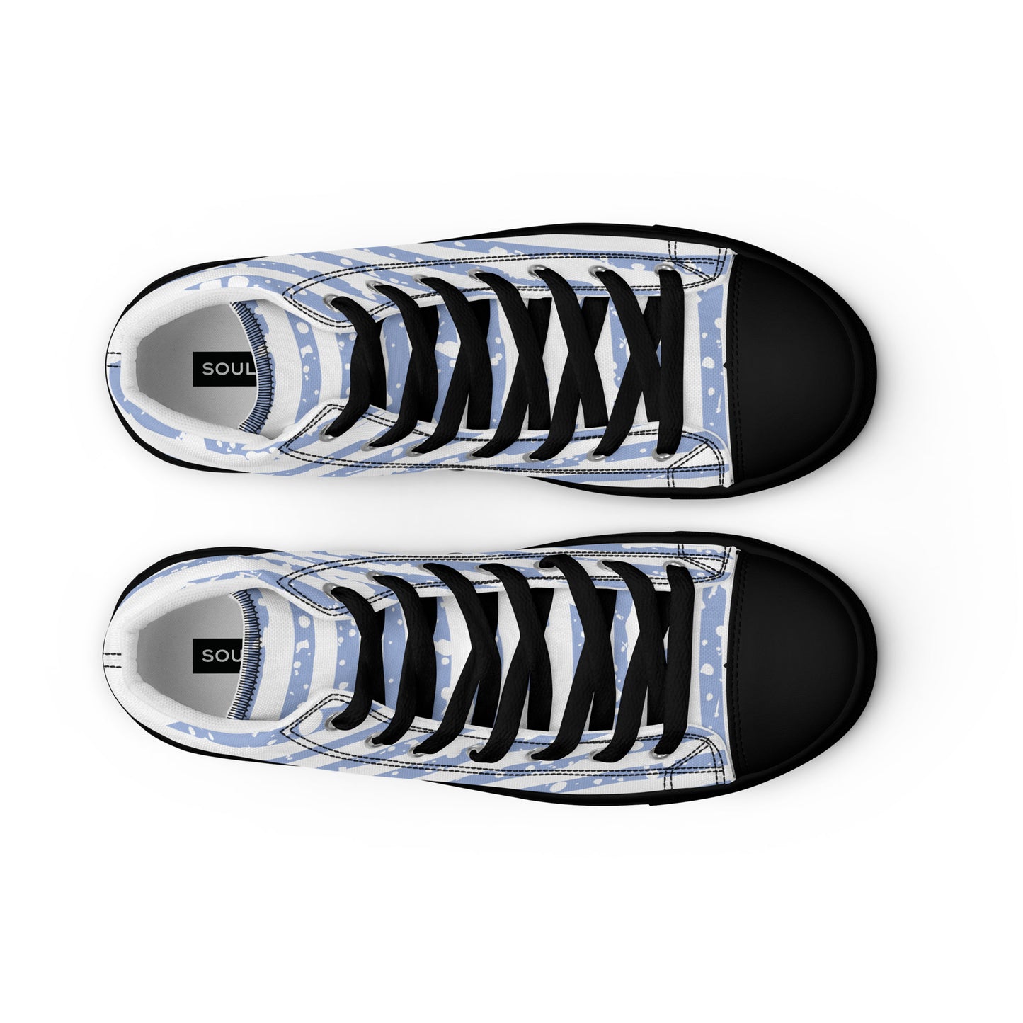 SHINE BRIGHT Women's High Top Canvas Shoes (Light Blue)