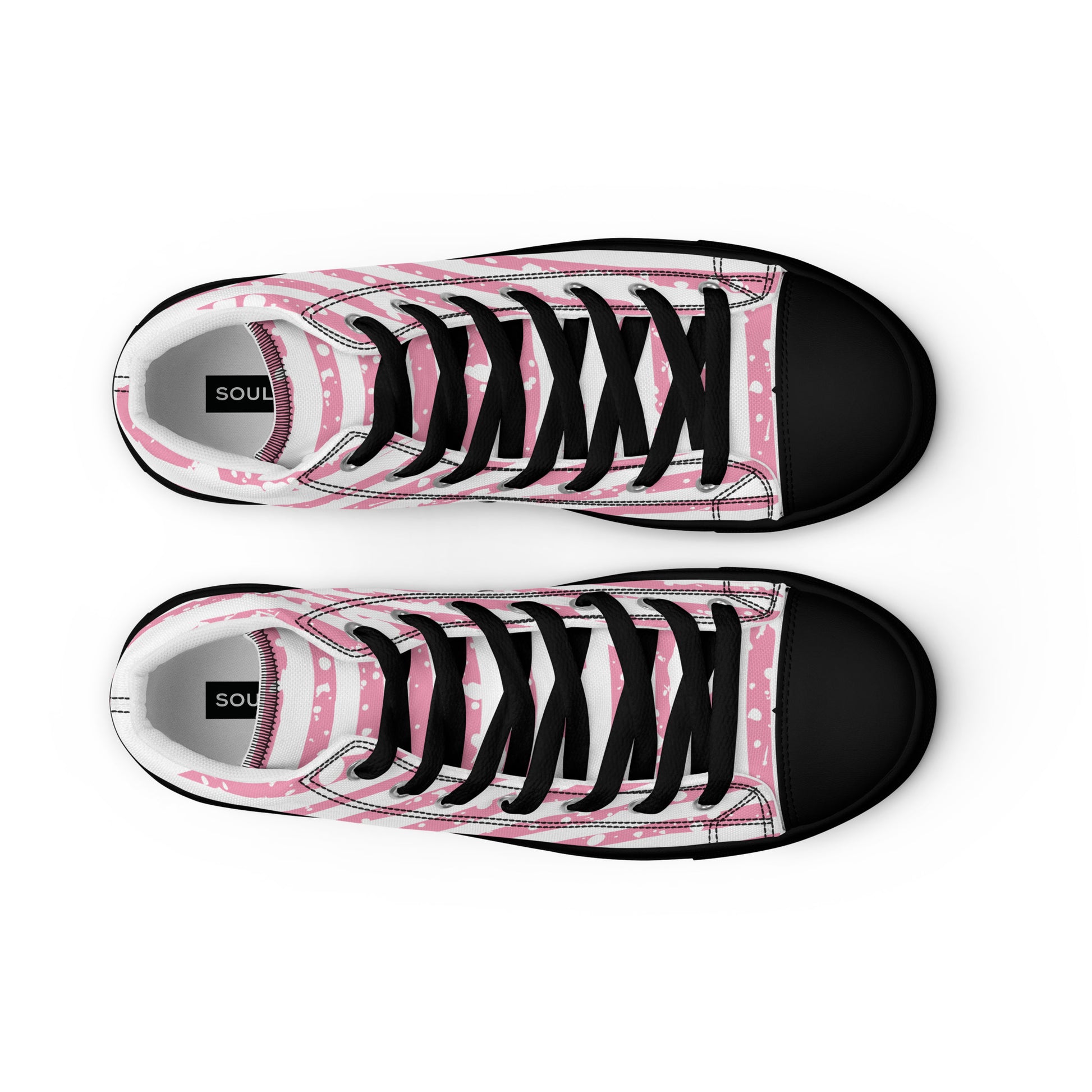SHINE BRIGHT Women's High Top Canvas Shoes (Pink) - SOULSKY