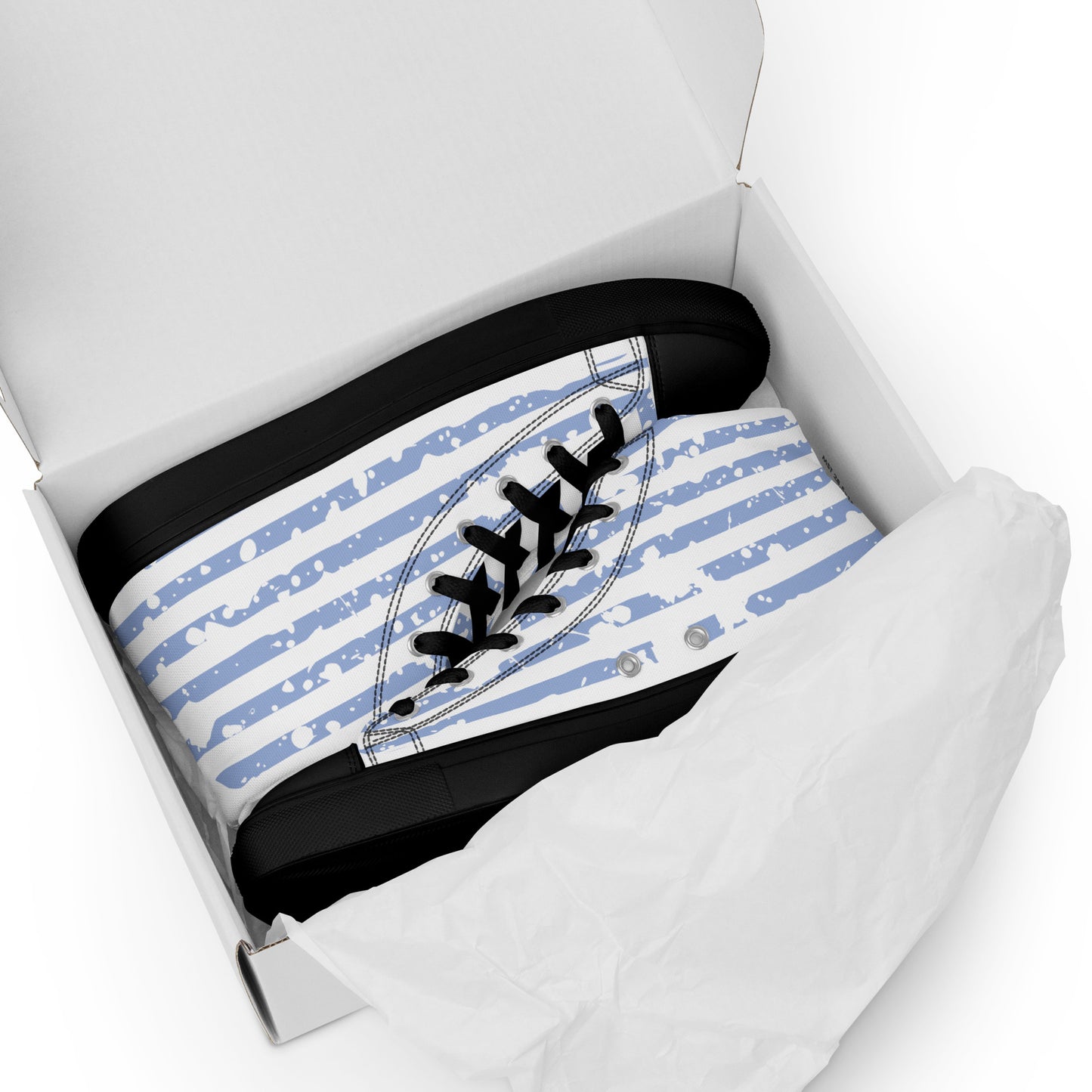SHINE BRIGHT Women's High Top Canvas Shoes (Light Blue)