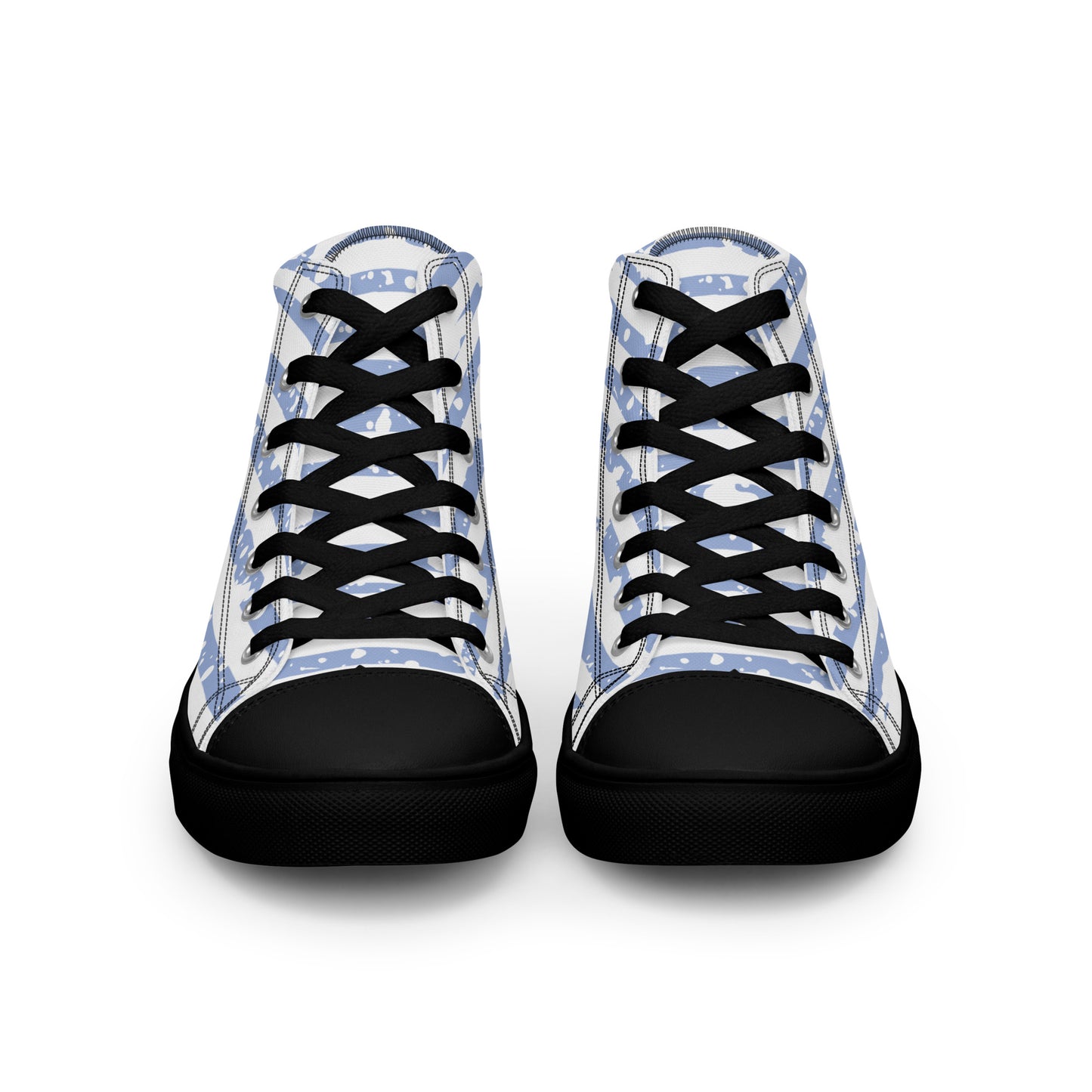 SHINE BRIGHT Women's High Top Canvas Shoes (Light Blue)