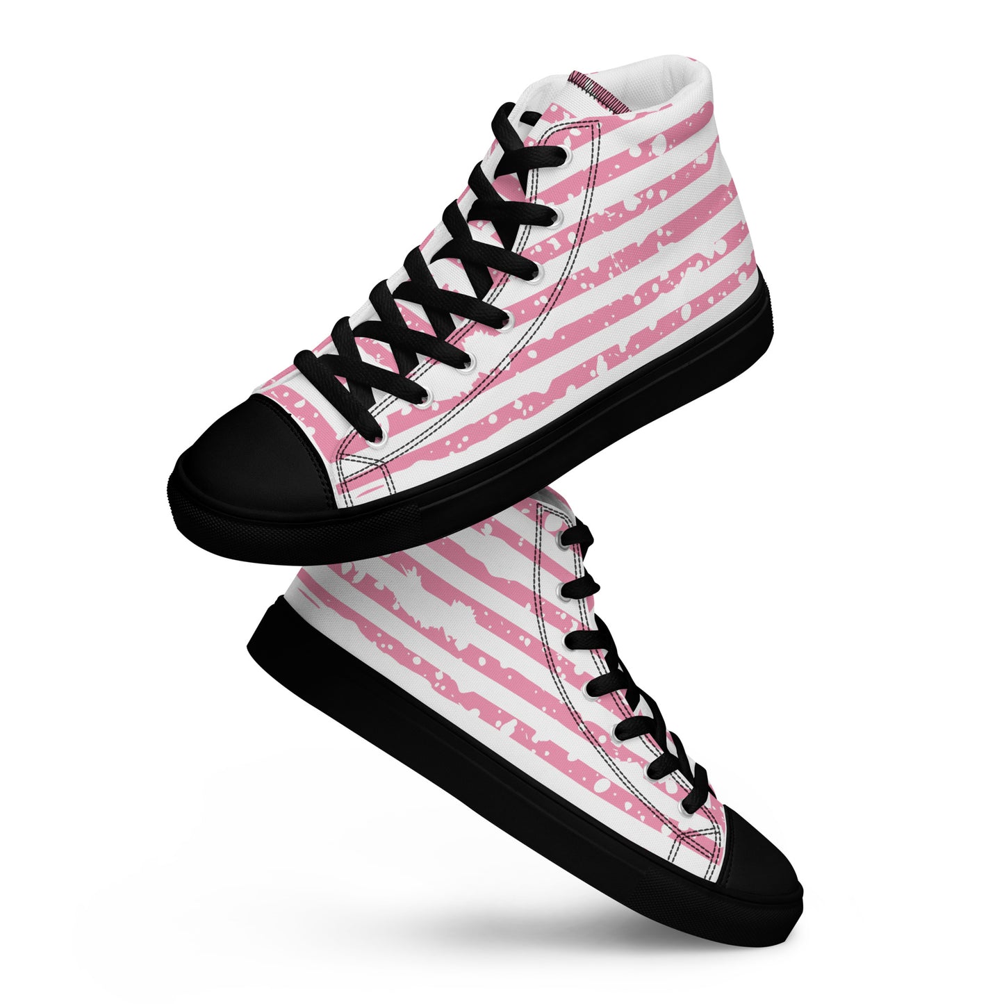 SHINE BRIGHT Women's High Top Canvas Shoes (Pink)