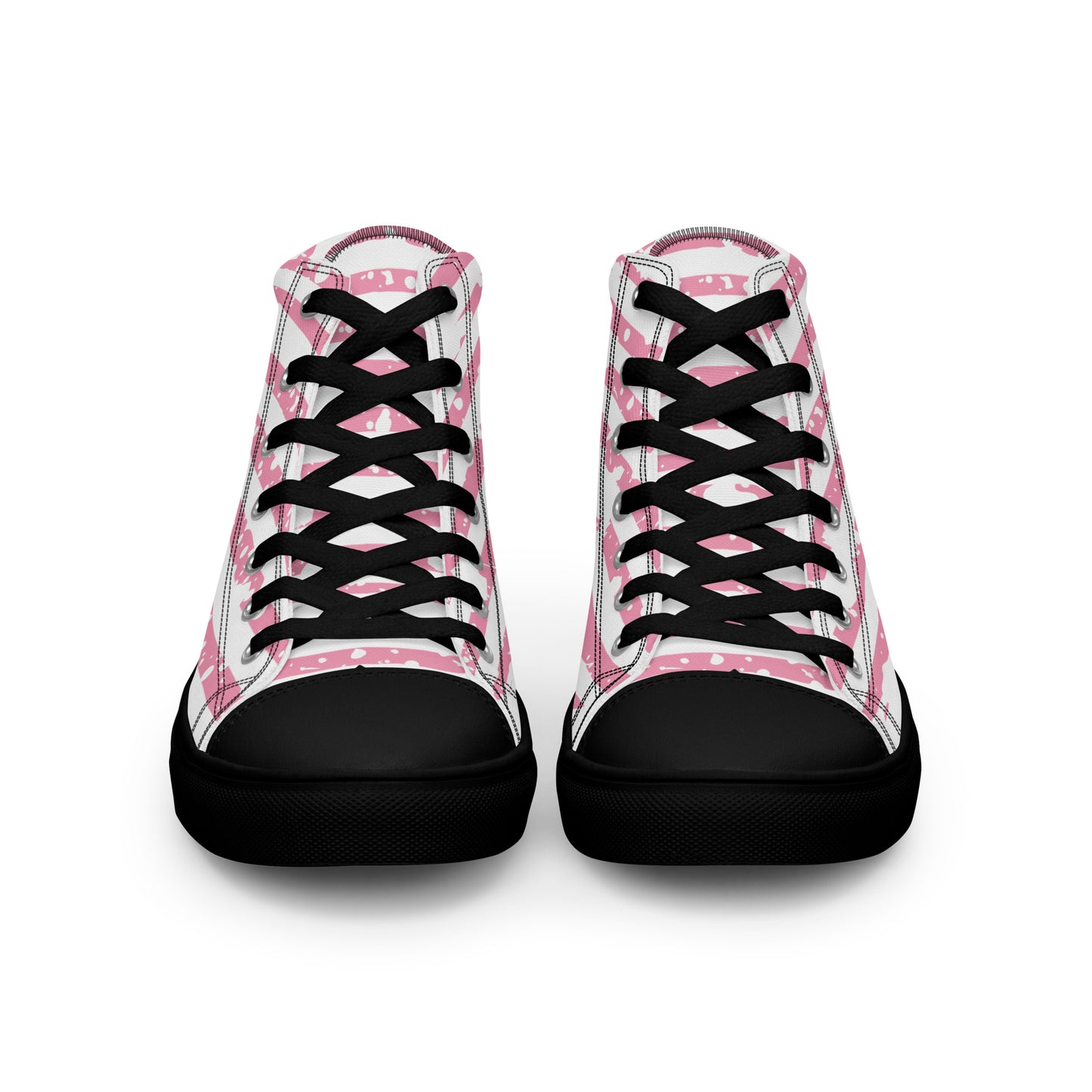 SHINE BRIGHT Women's High Top Canvas Shoes (Pink)