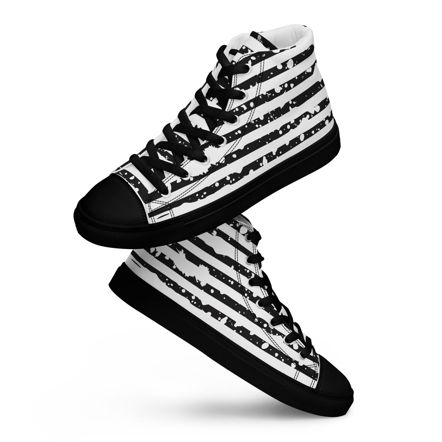 SHINE BRIGHT Women's High Top Canvas Shoes (Black)