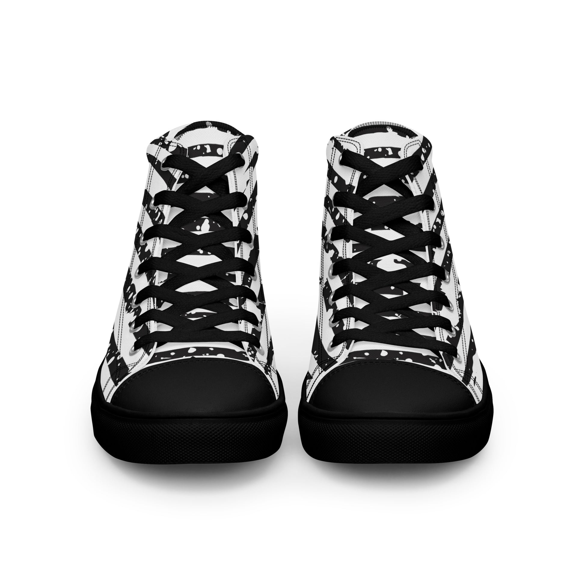 SHINE BRIGHT Women's High Top Canvas Shoes (Black) - SOULSKY