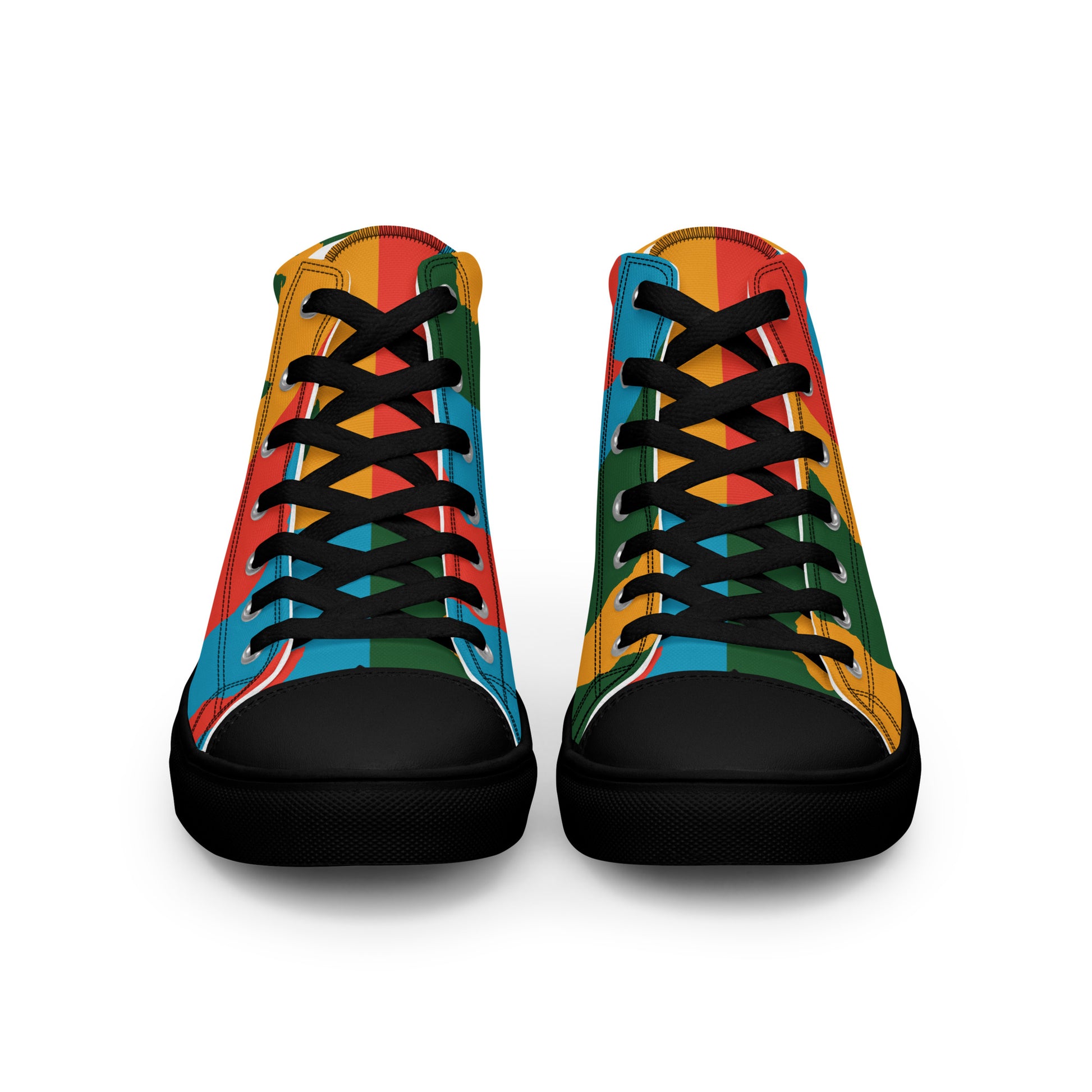 AFRICA WARHOL Women's High Top Canvas Shoes (Bright) - SOULSKY