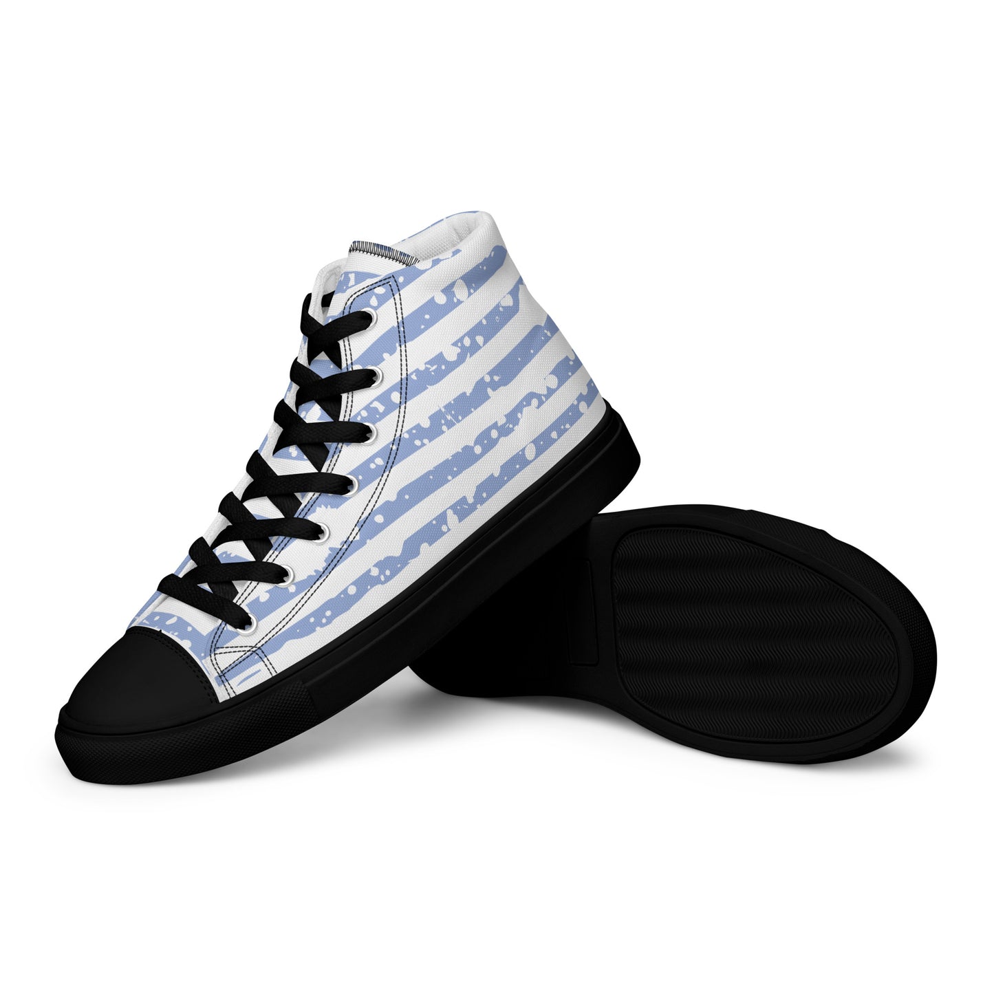 SHINE BRIGHT Women's High Top Canvas Shoes (Light Blue)