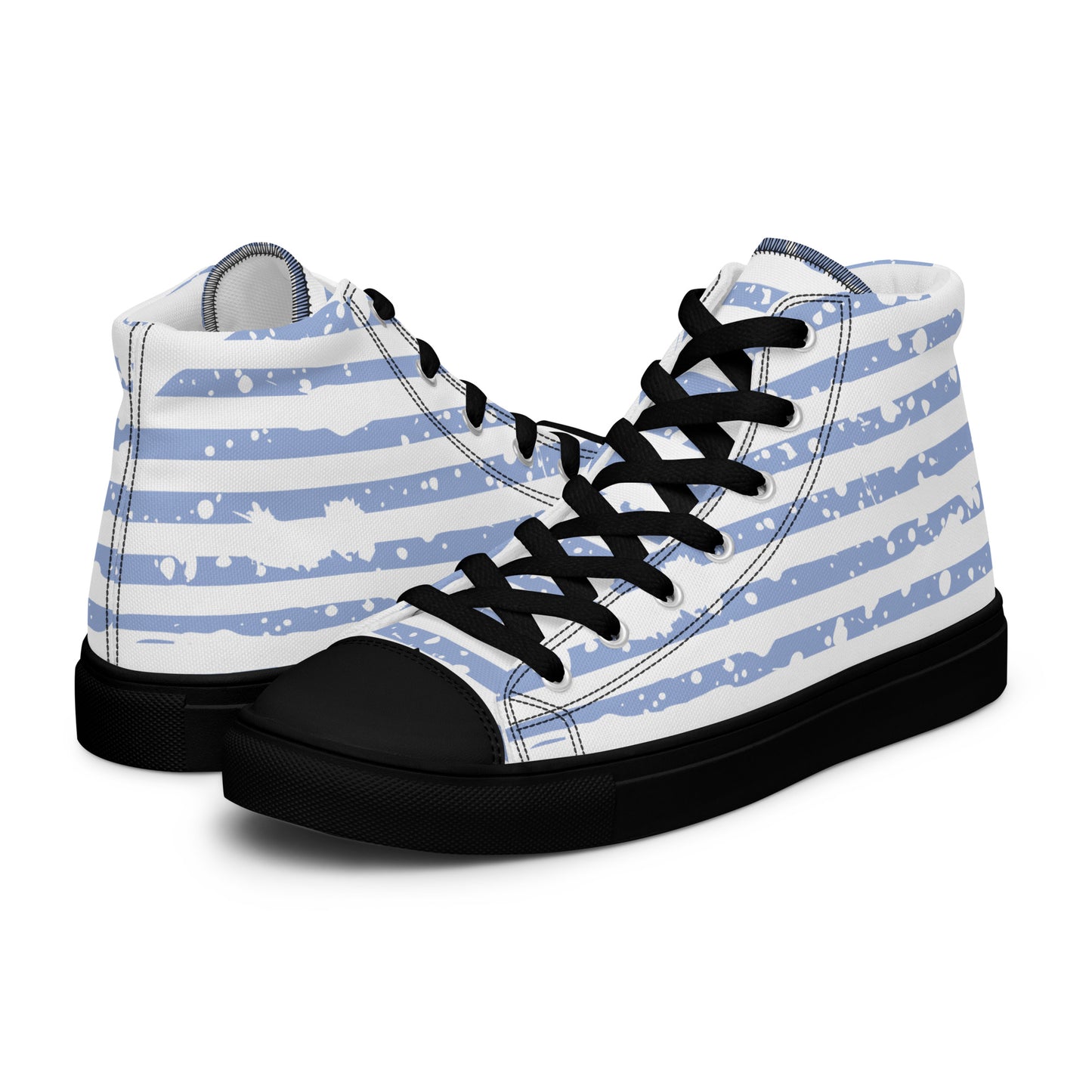 SHINE BRIGHT Women's High Top Canvas Shoes (Light Blue)