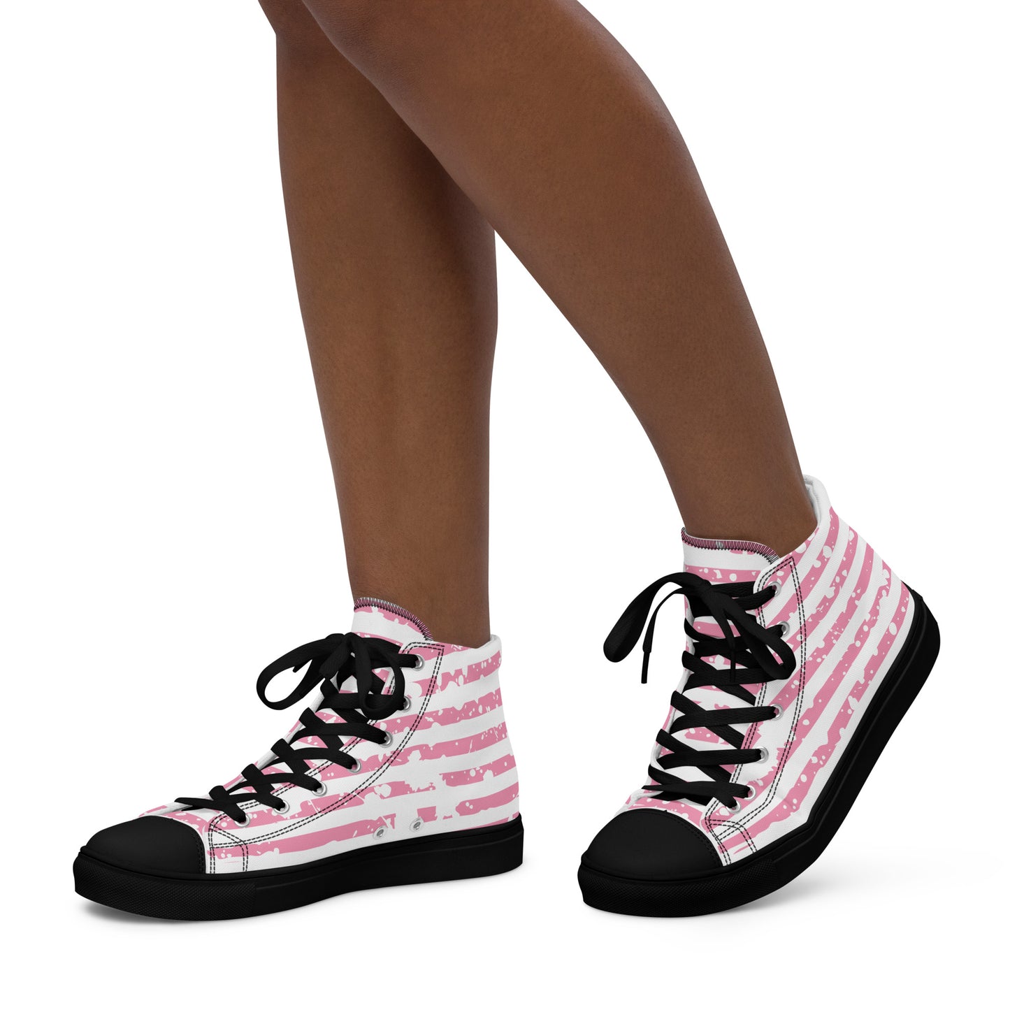 SHINE BRIGHT Women's High Top Canvas Shoes (Pink)