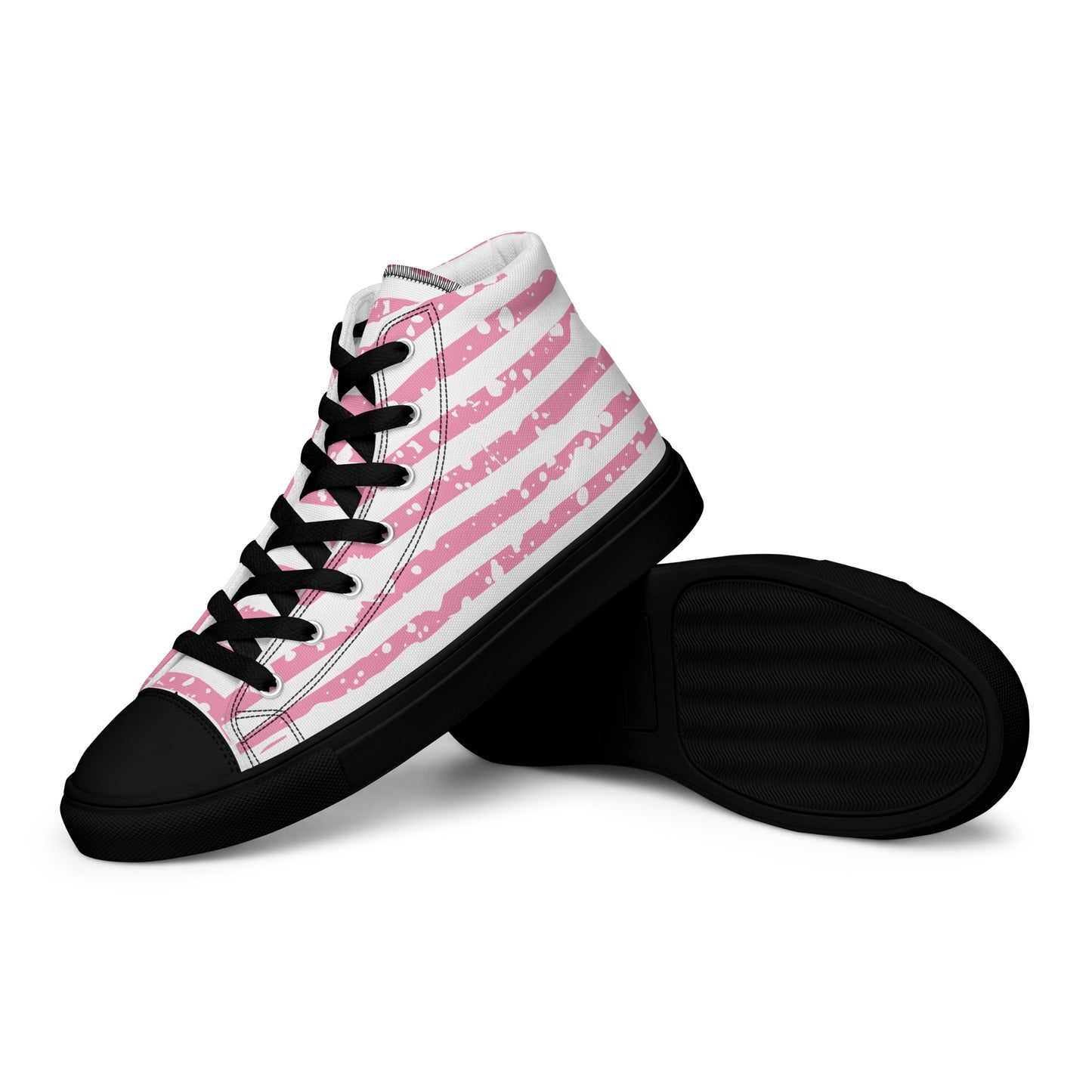 SHINE BRIGHT Women's High Top Canvas Shoes (Pink)