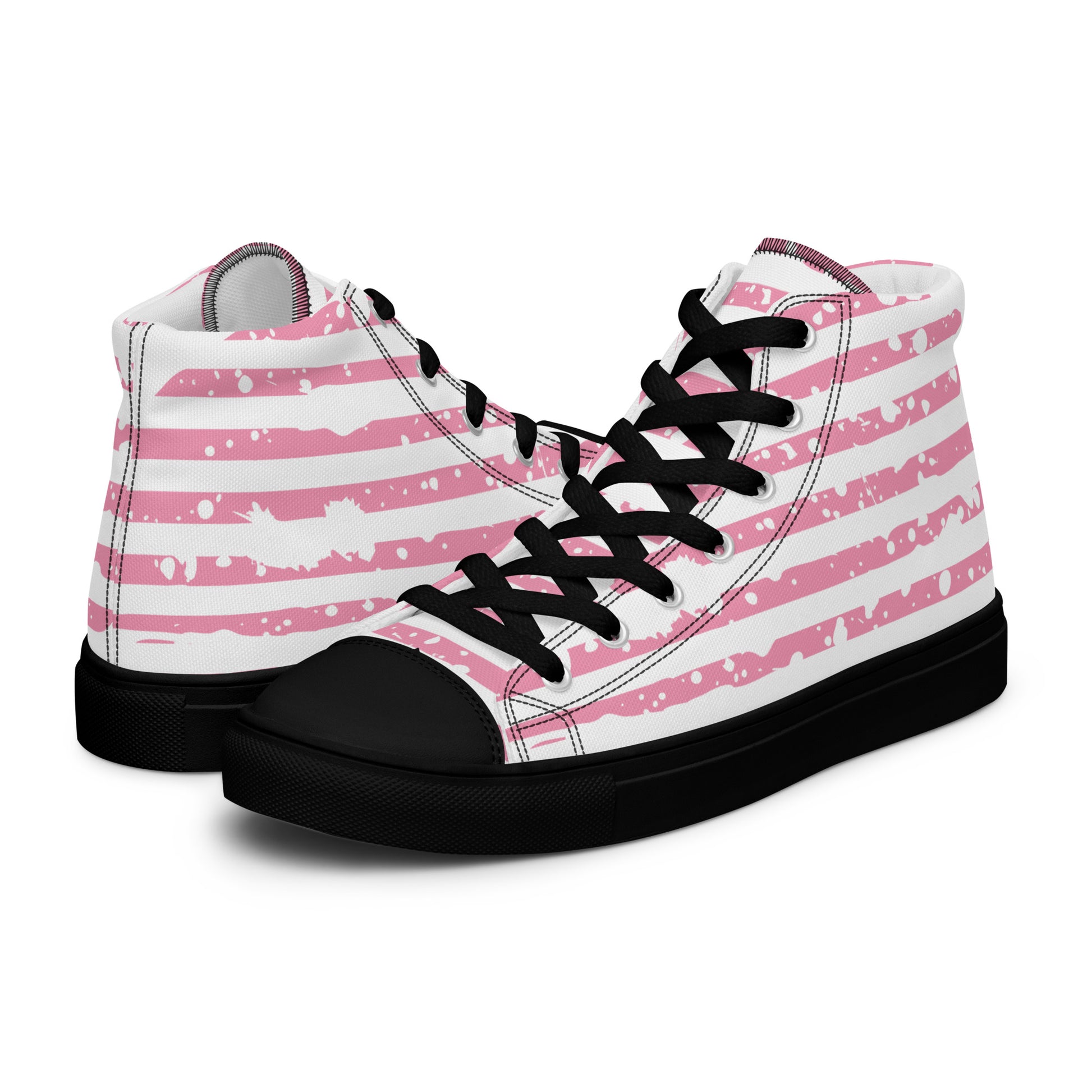 SHINE BRIGHT Women's High Top Canvas Shoes (Pink) - SOULSKY