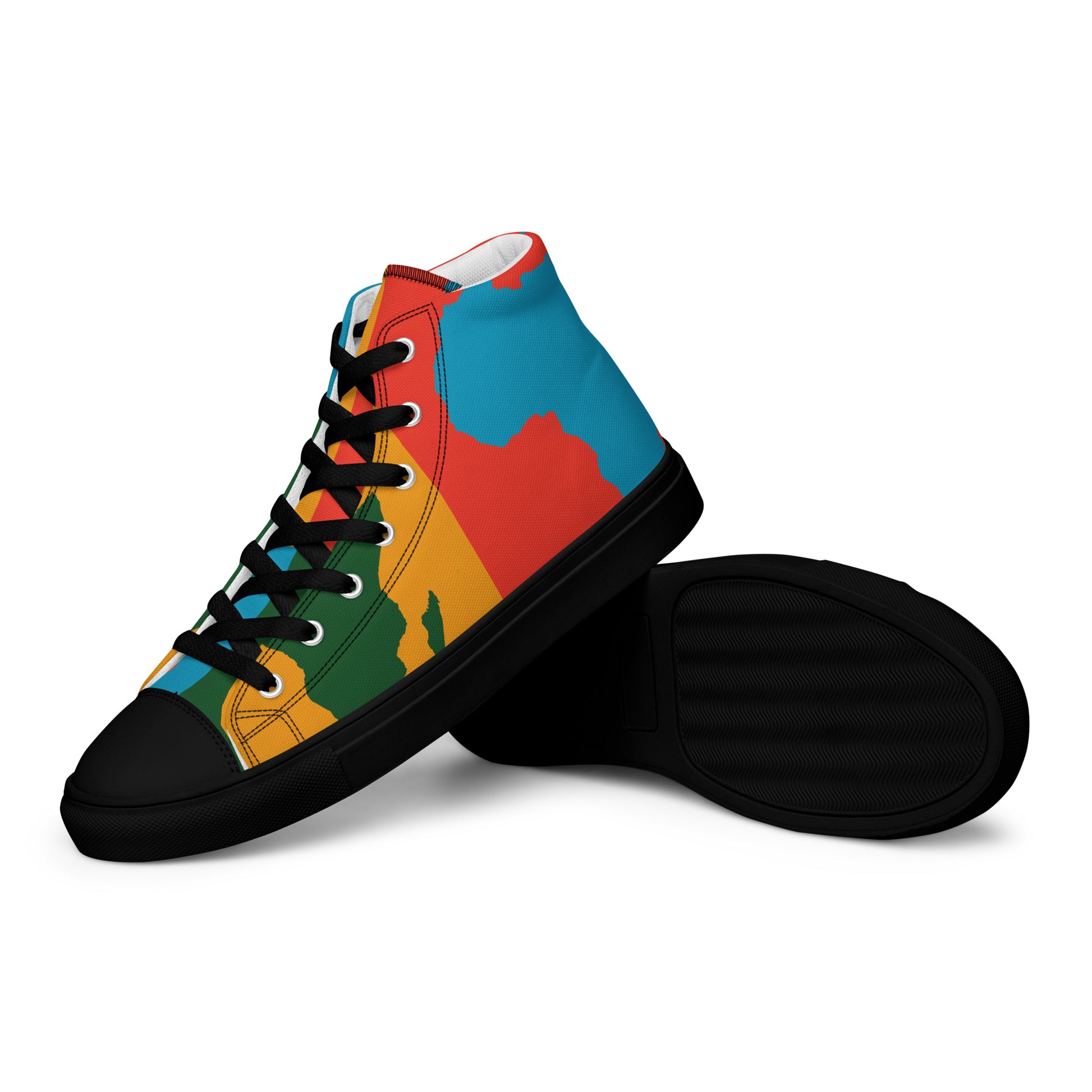 AFRICA WARHOL Women's High Top Canvas Shoes (Bright) - SOULSKY