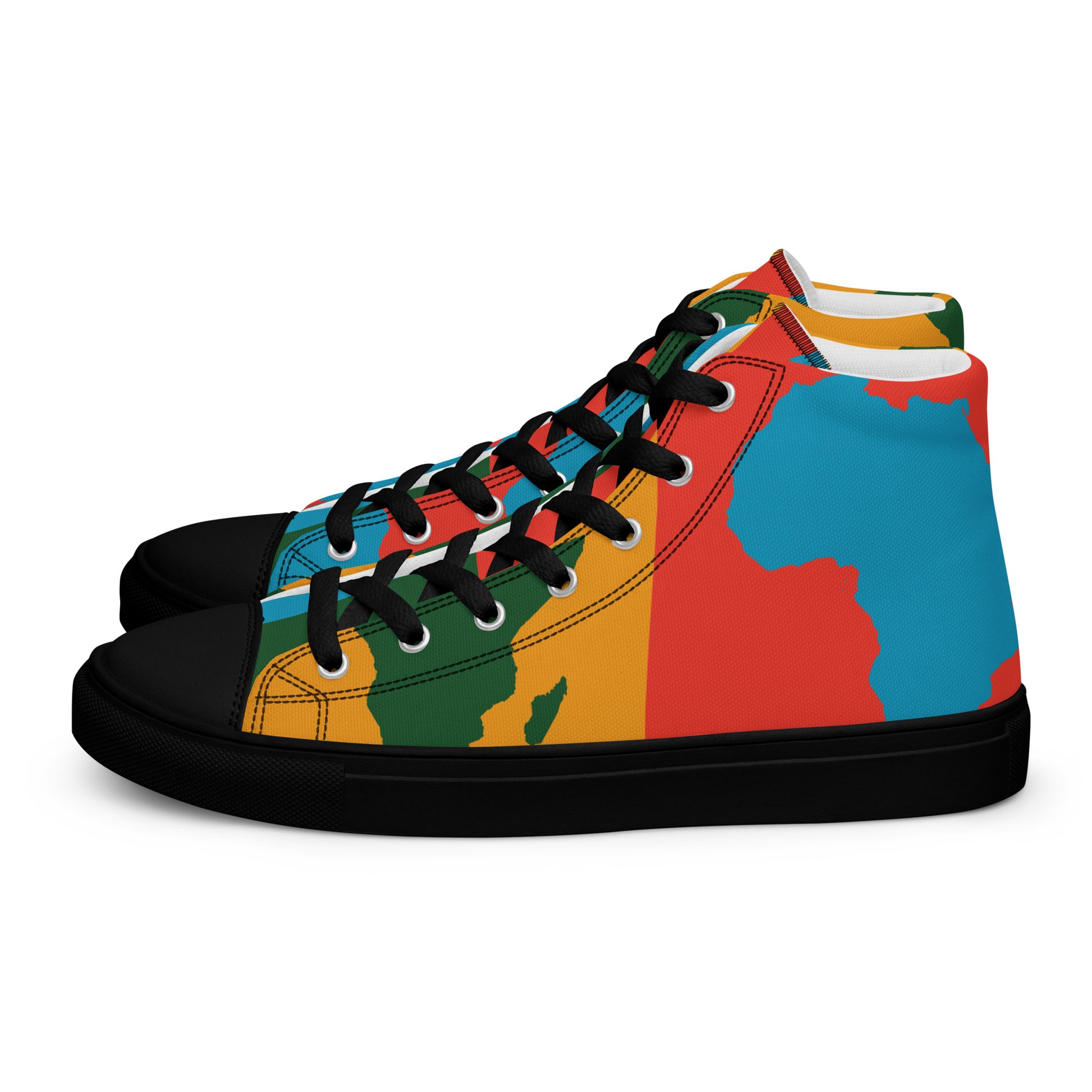 AFRICA WARHOL Women's High Top Canvas Shoes (Bright) - SOULSKY