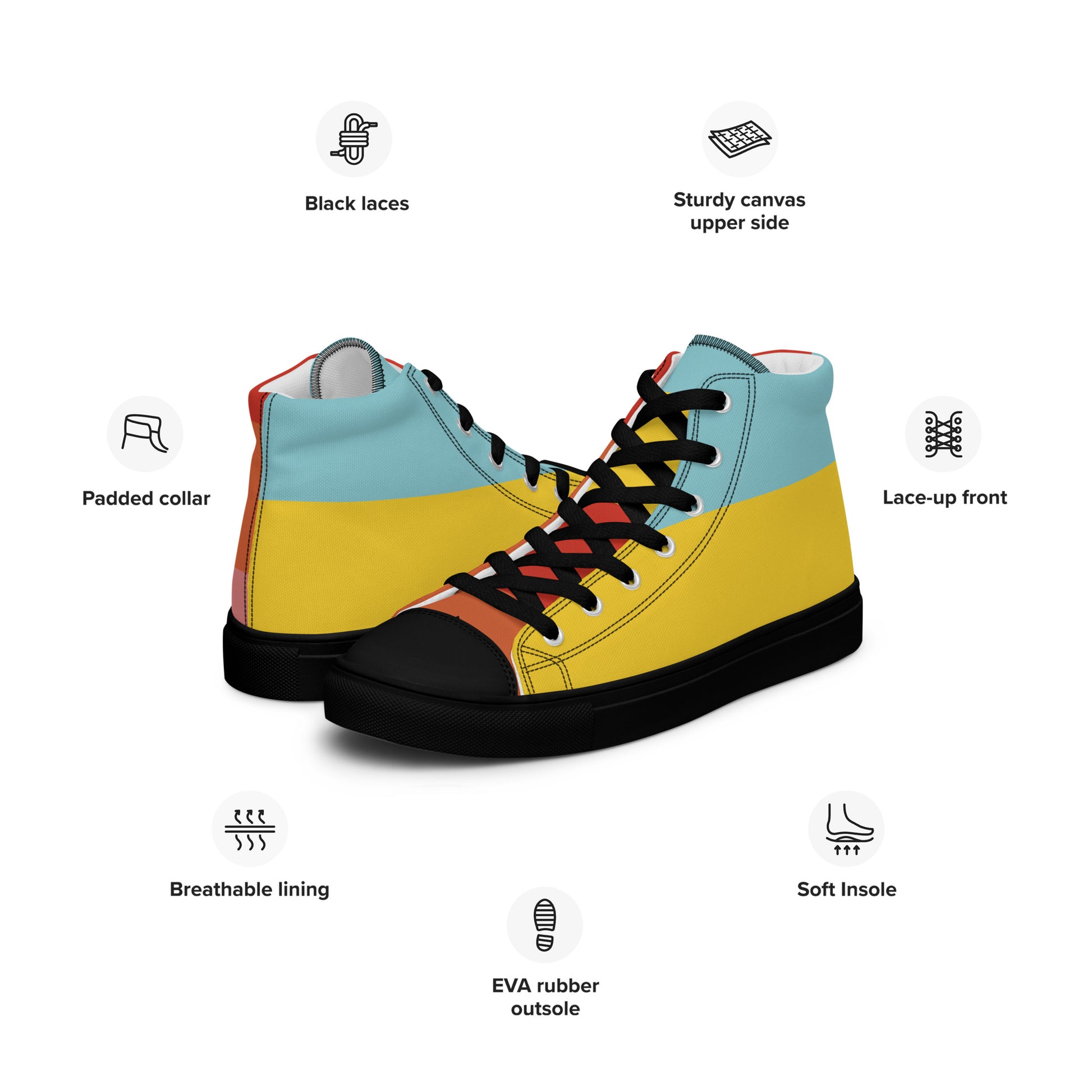 COLORFUL Women’s High Top Canvas Shoes - SOULSKY