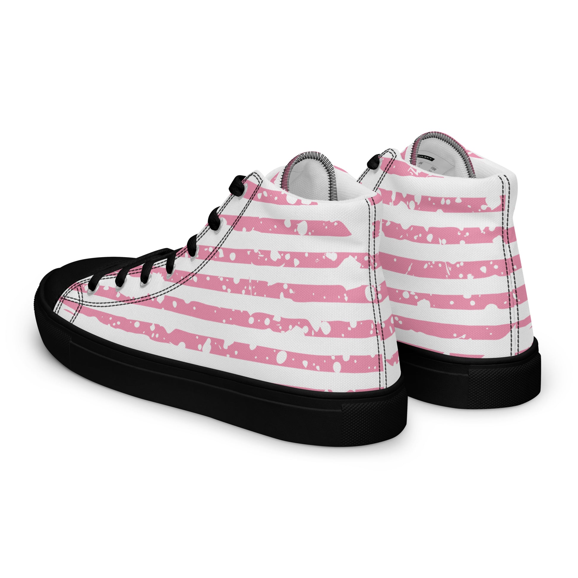 SHINE BRIGHT Women's High Top Canvas Shoes (Pink) - SOULSKY