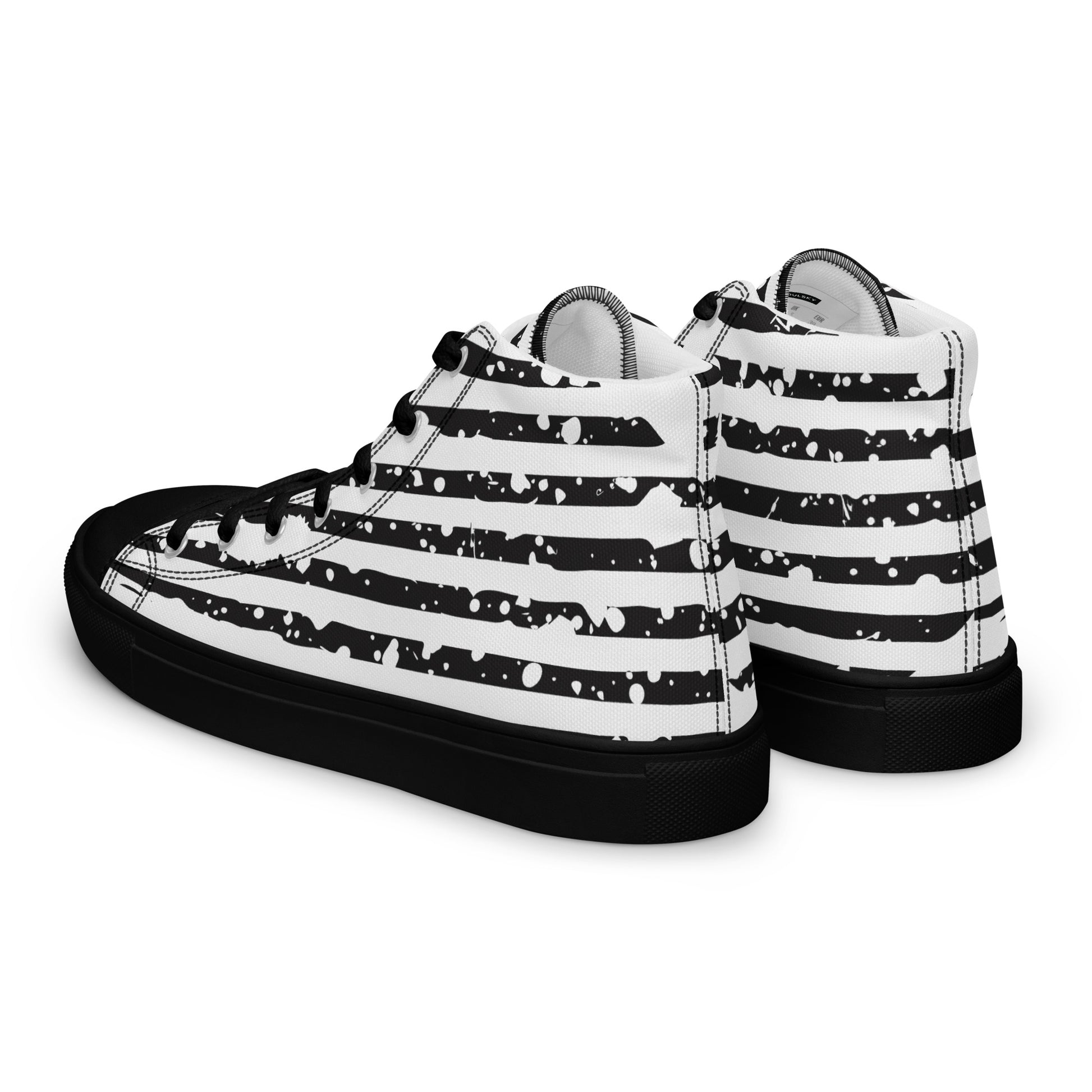 SHINE BRIGHT Women's High Top Canvas Shoes (Black) - SOULSKY