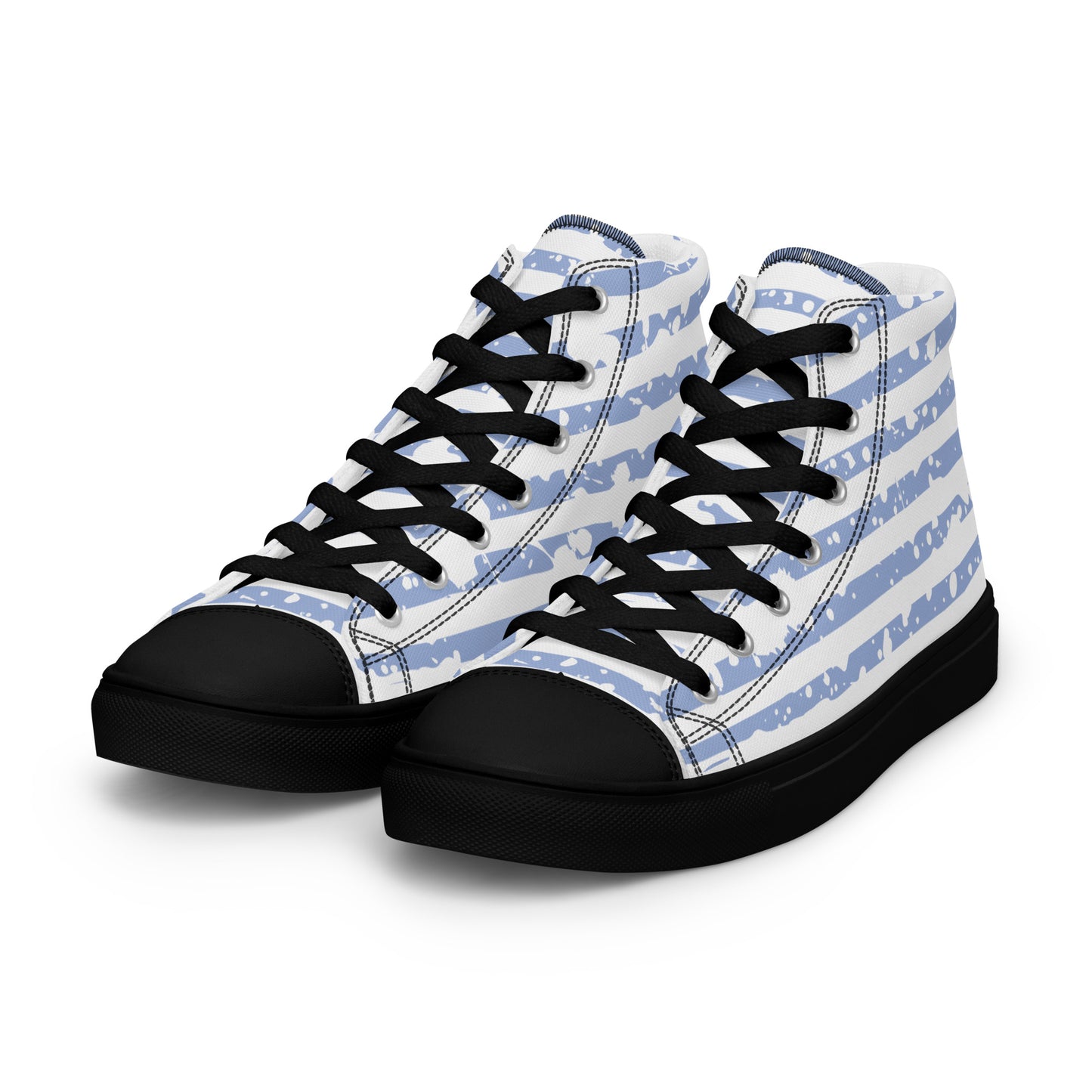 SHINE BRIGHT Women's High Top Canvas Shoes (Light Blue)