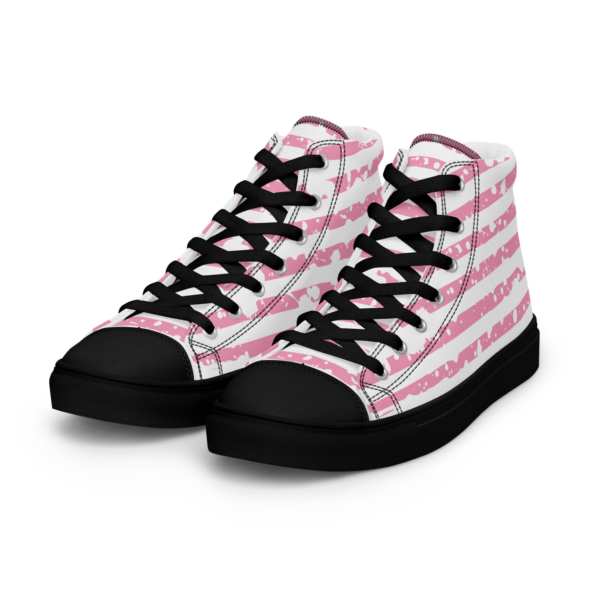 SHINE BRIGHT Women's High Top Canvas Shoes (Pink) - SOULSKY