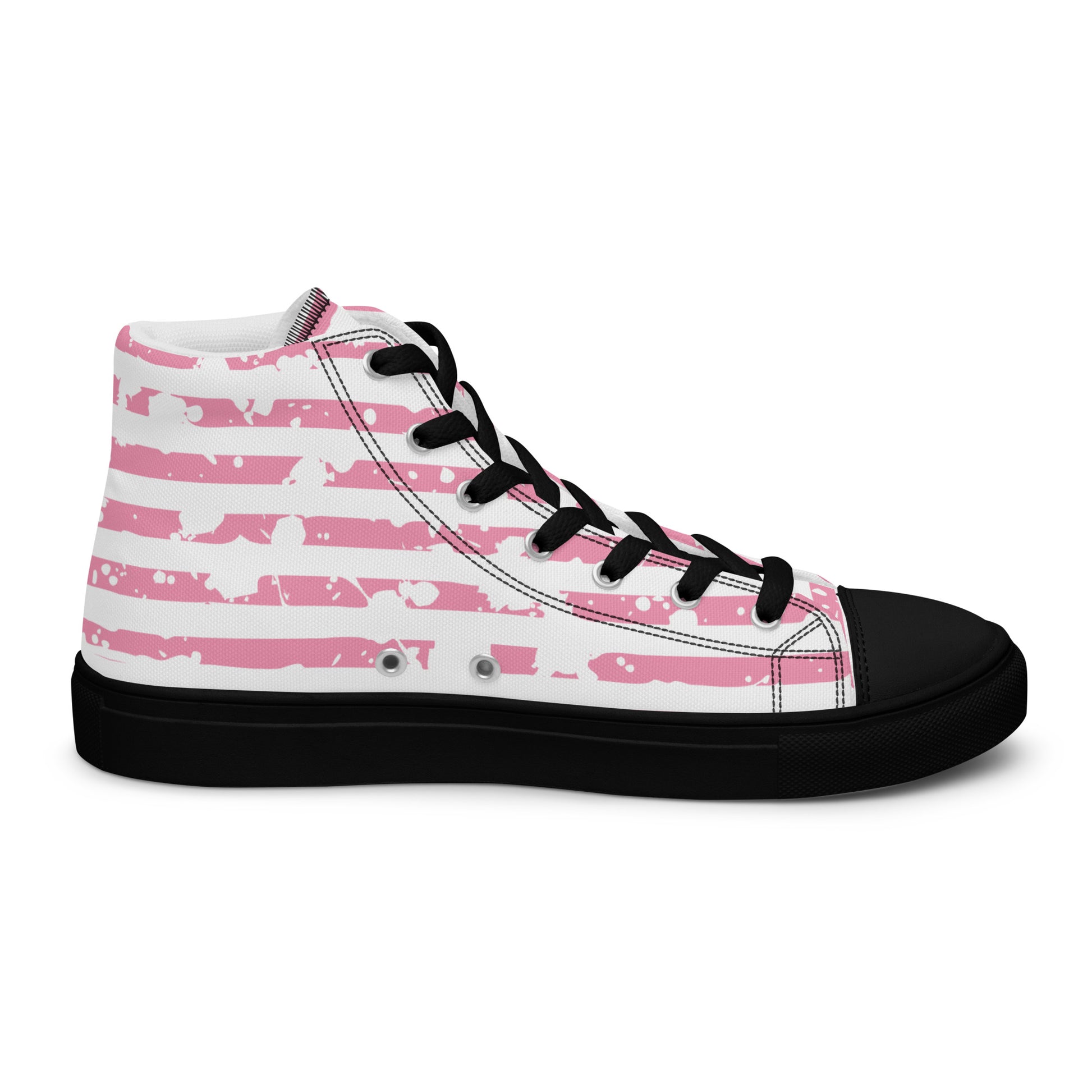 SHINE BRIGHT Women's High Top Canvas Shoes (Pink) - SOULSKY
