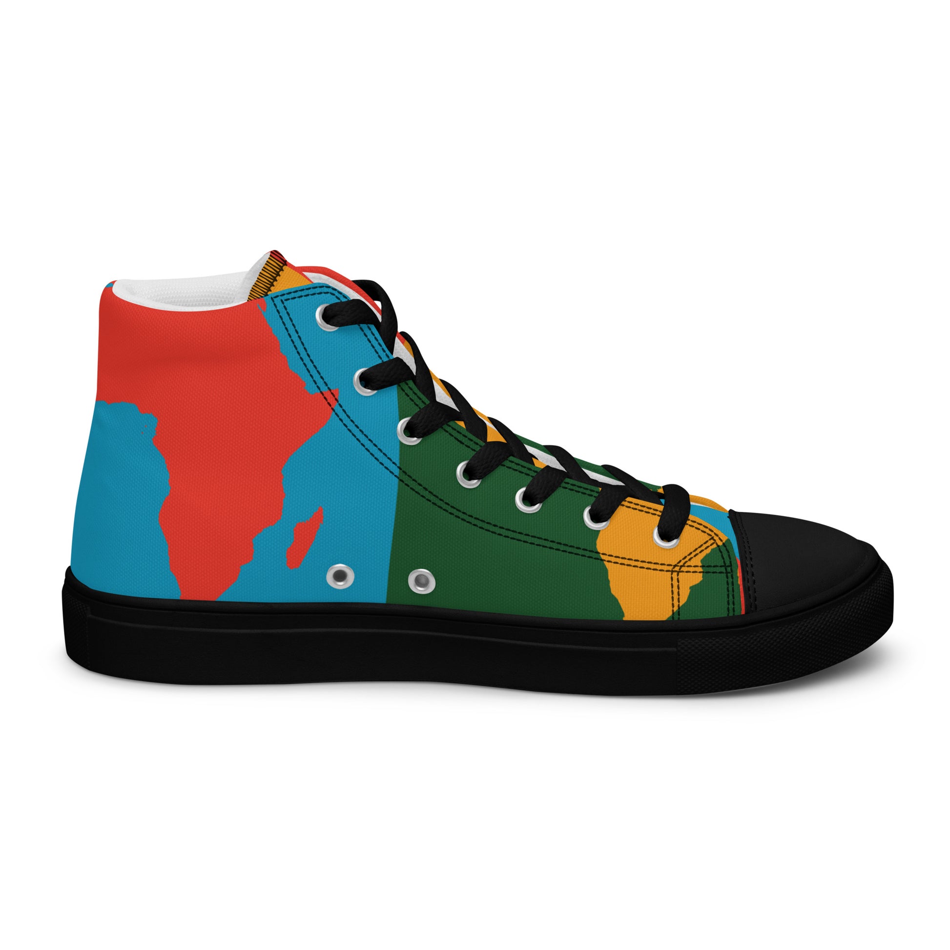 AFRICA WARHOL Women's High Top Canvas Shoes (Bright) - SOULSKY