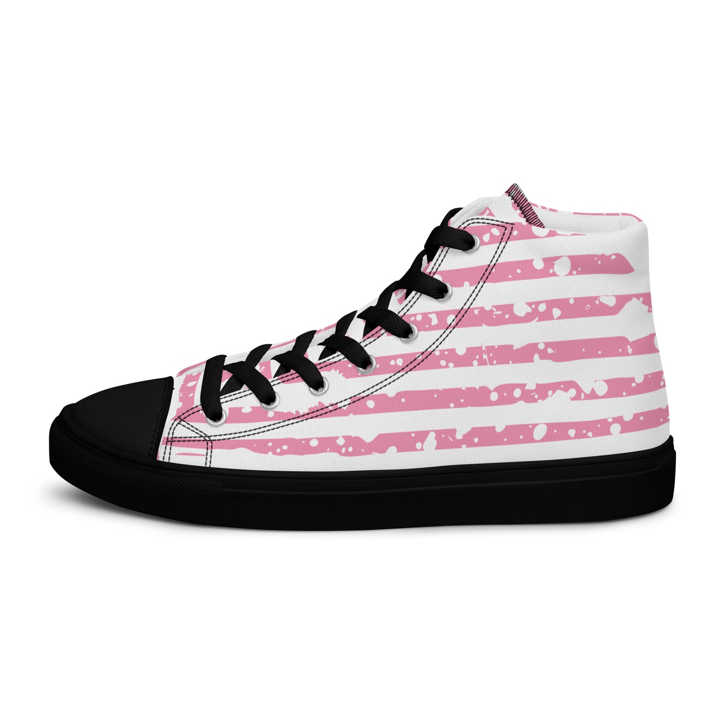 SHINE BRIGHT Women's High Top Canvas Shoes (Pink)