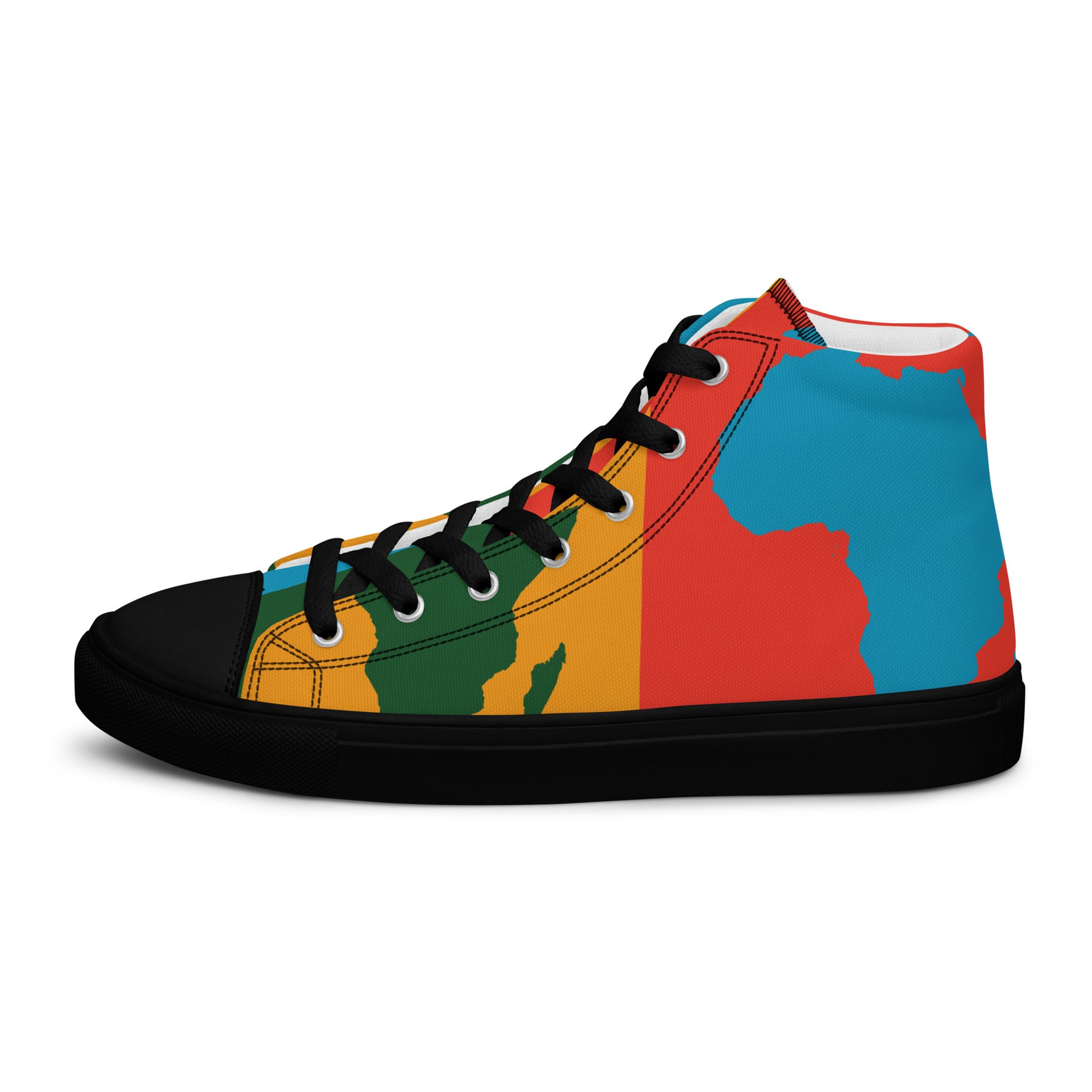 AFRICA WARHOL Women's High Top Canvas Shoes (Bright) - SOULSKY