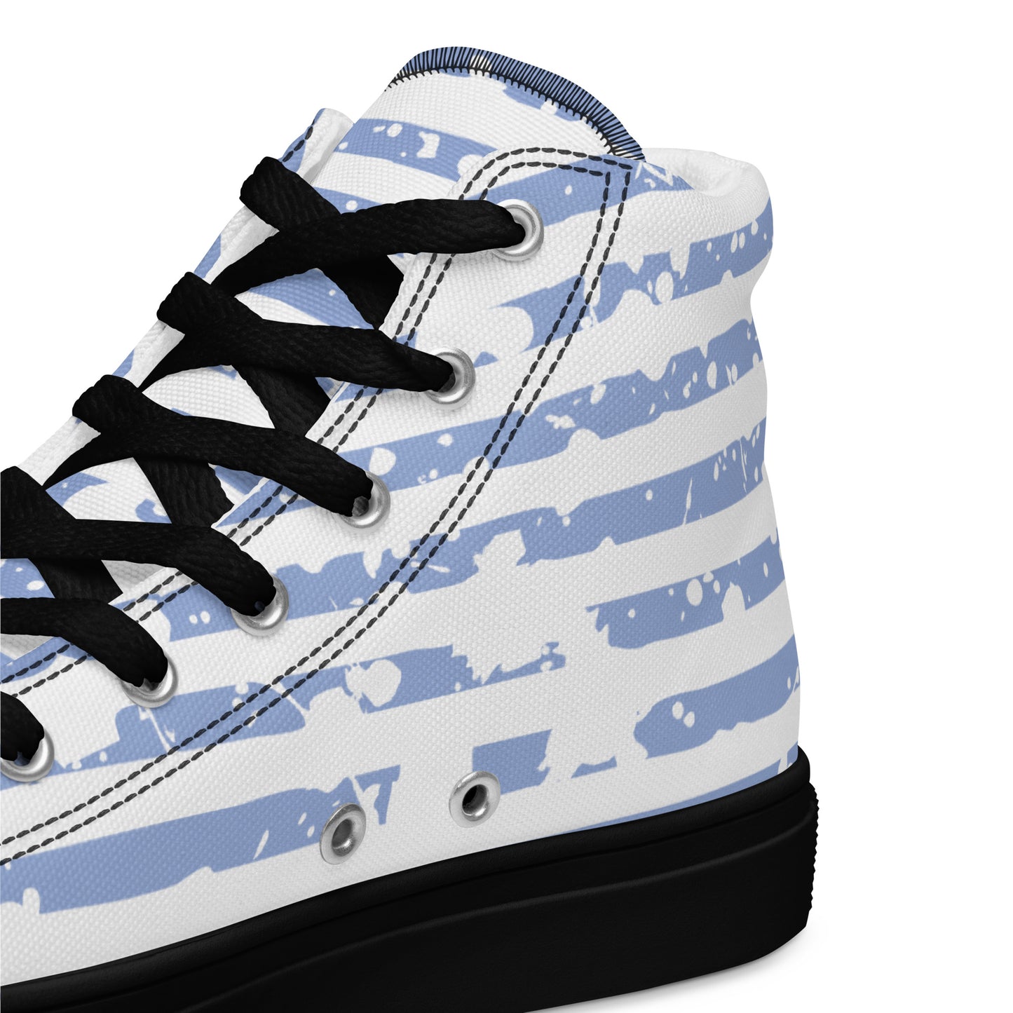 SHINE BRIGHT Women's High Top Canvas Shoes (Light Blue)