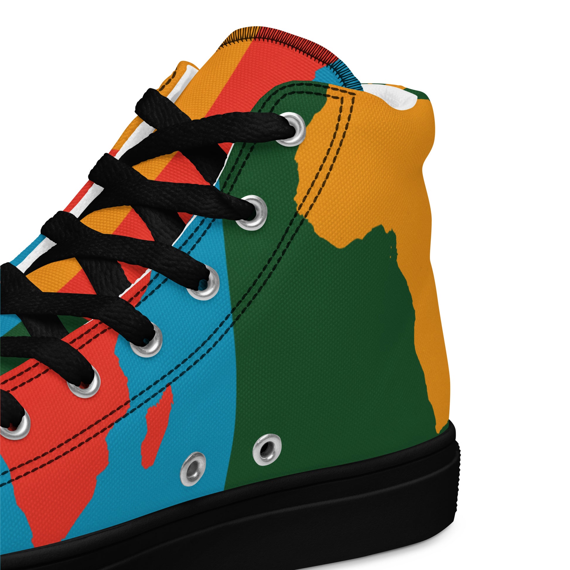 AFRICA WARHOL Women's High Top Canvas Shoes (Bright) - SOULSKY