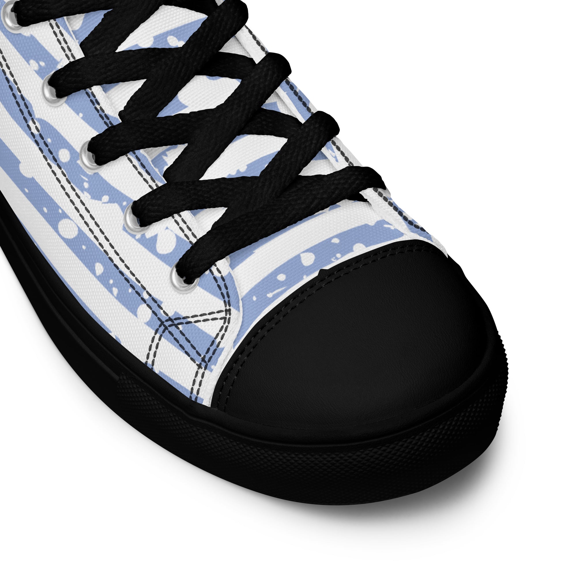 SHINE BRIGHT Women's High Top Canvas Shoes (Light Blue) - SOULSKY
