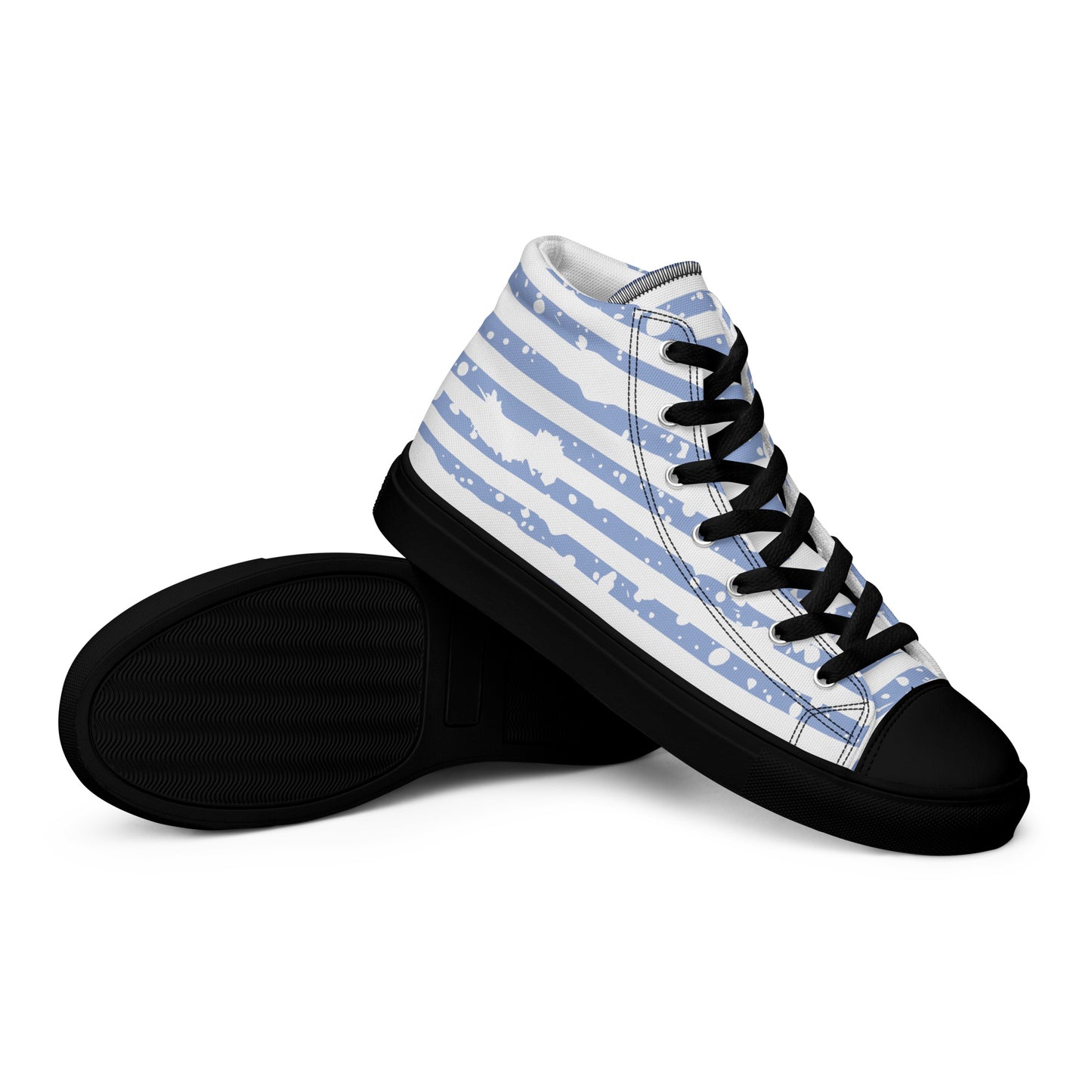 SHINE BRIGHT Women's High Top Canvas Shoes (Light Blue)