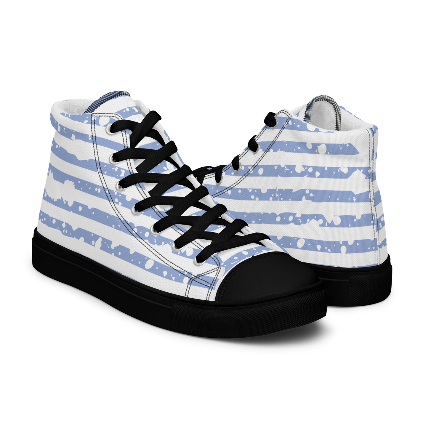 SHINE BRIGHT Women's High Top Canvas Shoes (Light Blue)