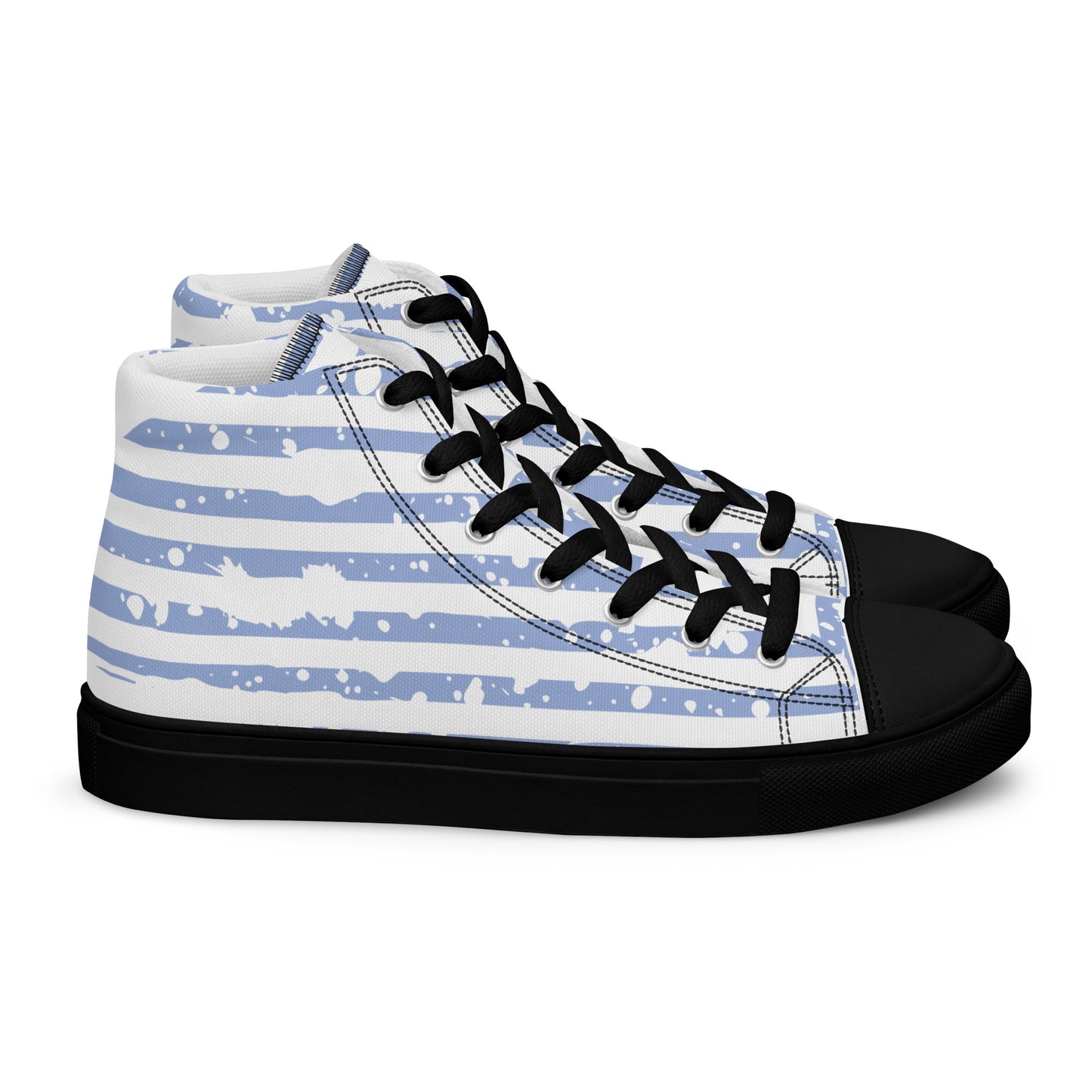 SHINE BRIGHT Women's High Top Canvas Shoes (Light Blue)