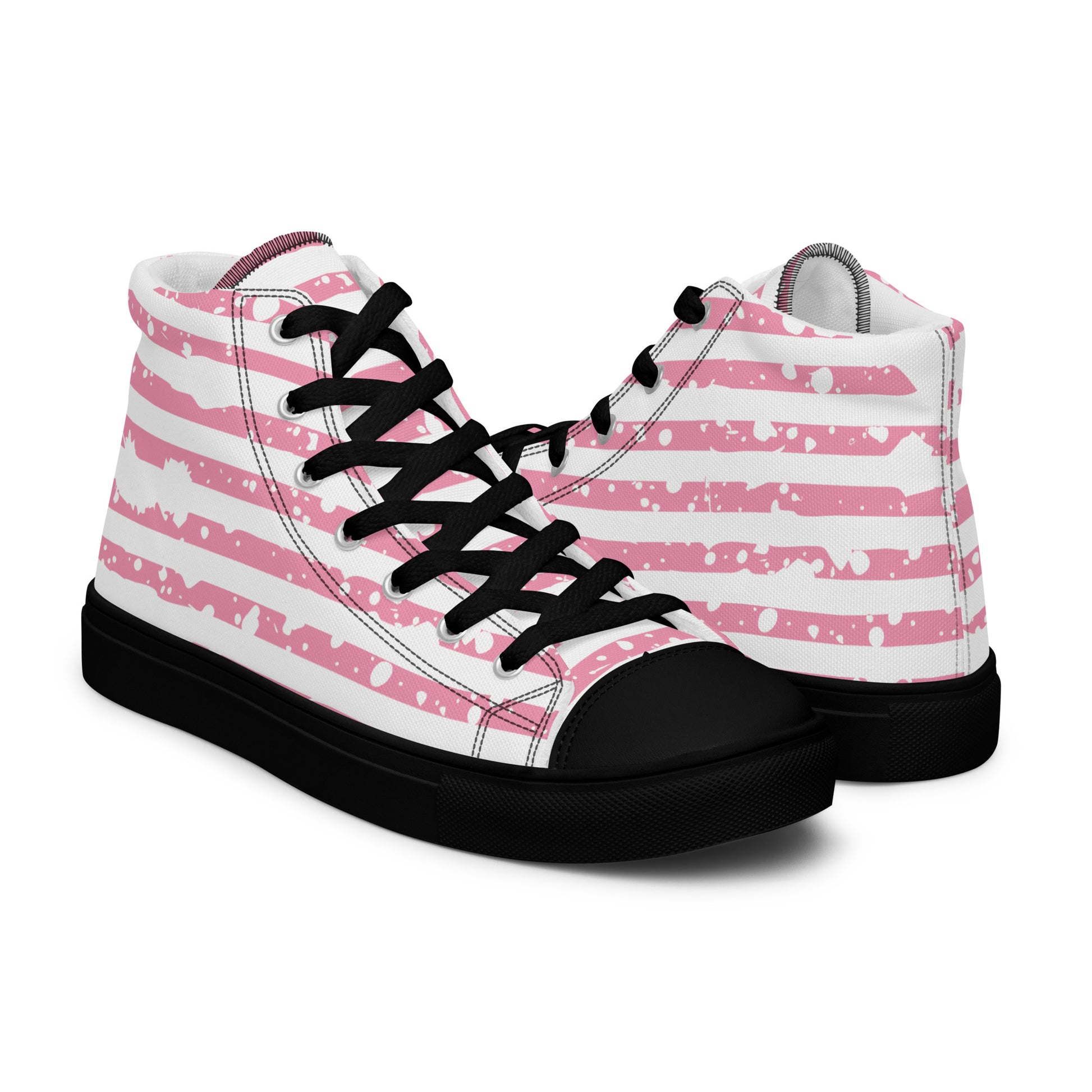 SHINE BRIGHT Women's High Top Canvas Shoes (Pink) - SOULSKY