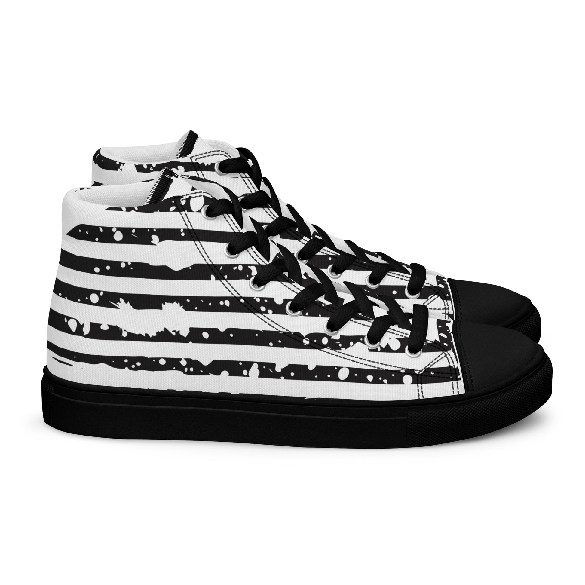 SHINE BRIGHT Women's High Top Canvas Shoes (Black) - SOULSKY