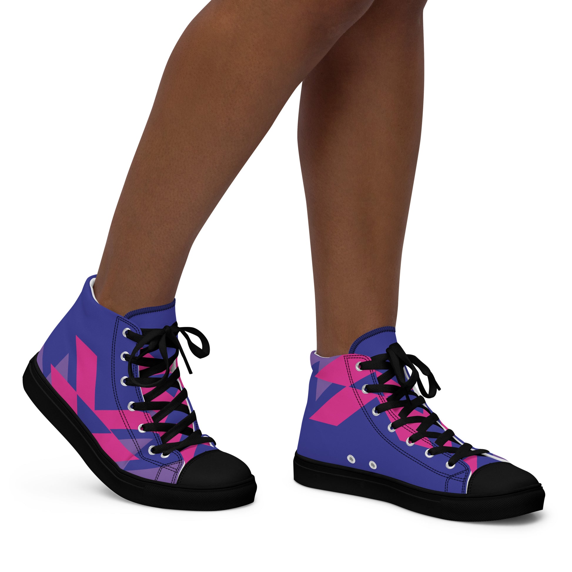 BE BRAVE Women’s High Top Canvas Shoes (Purple, Pink) - SOULSKY