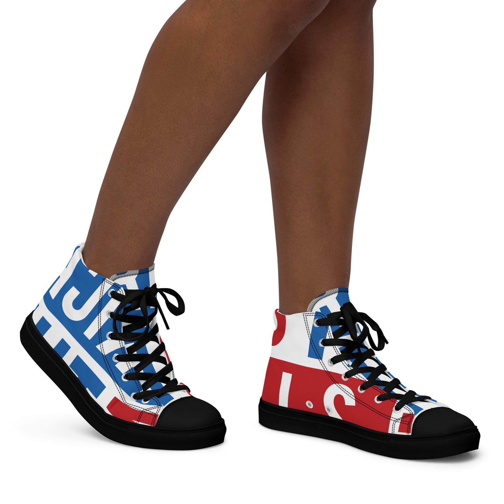 AFRICA ON THE RISE Women's High Top Canvas Shoes - SOULSKY
