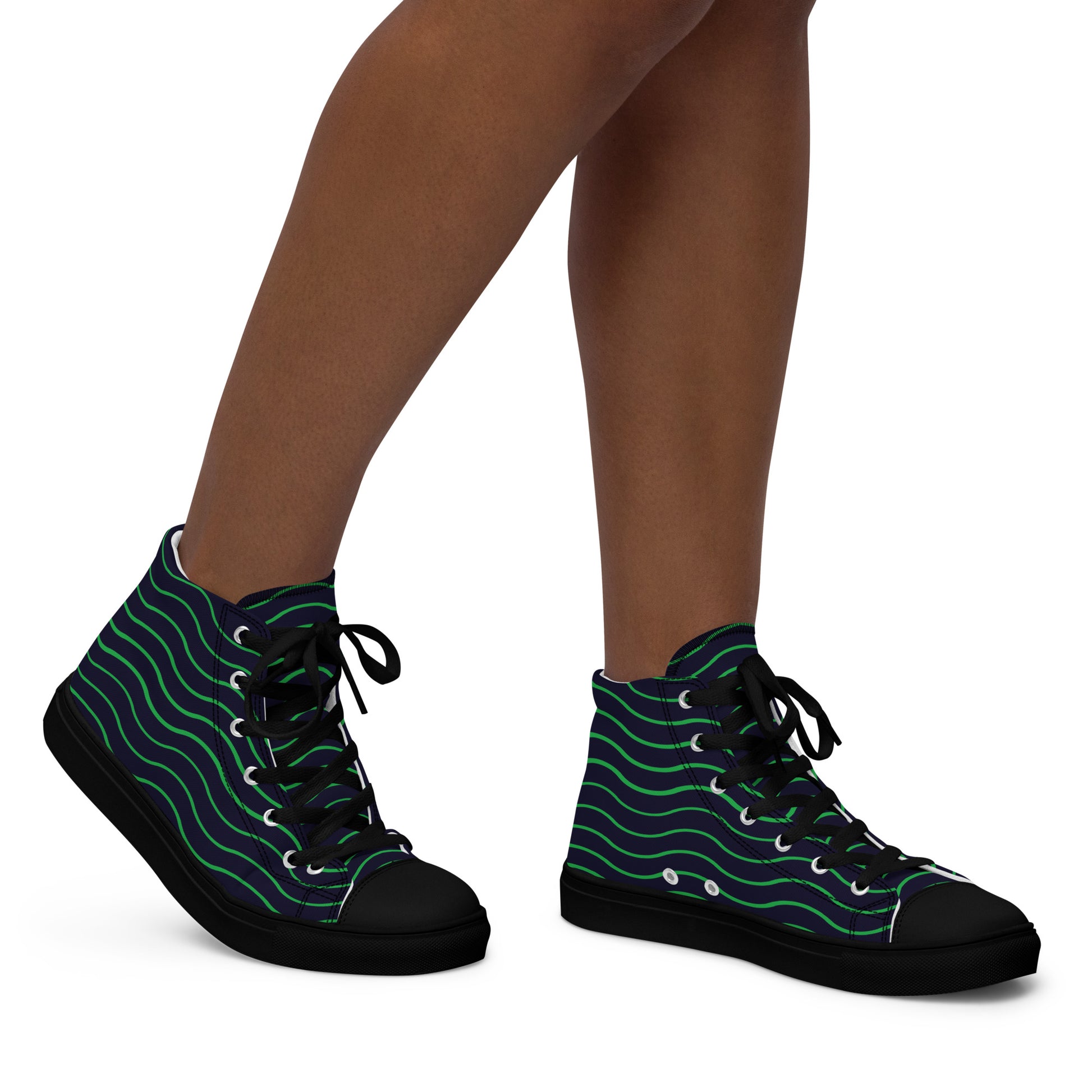 BE LIKE WATER Women's High Top Canvas Shoes - SOULSKY