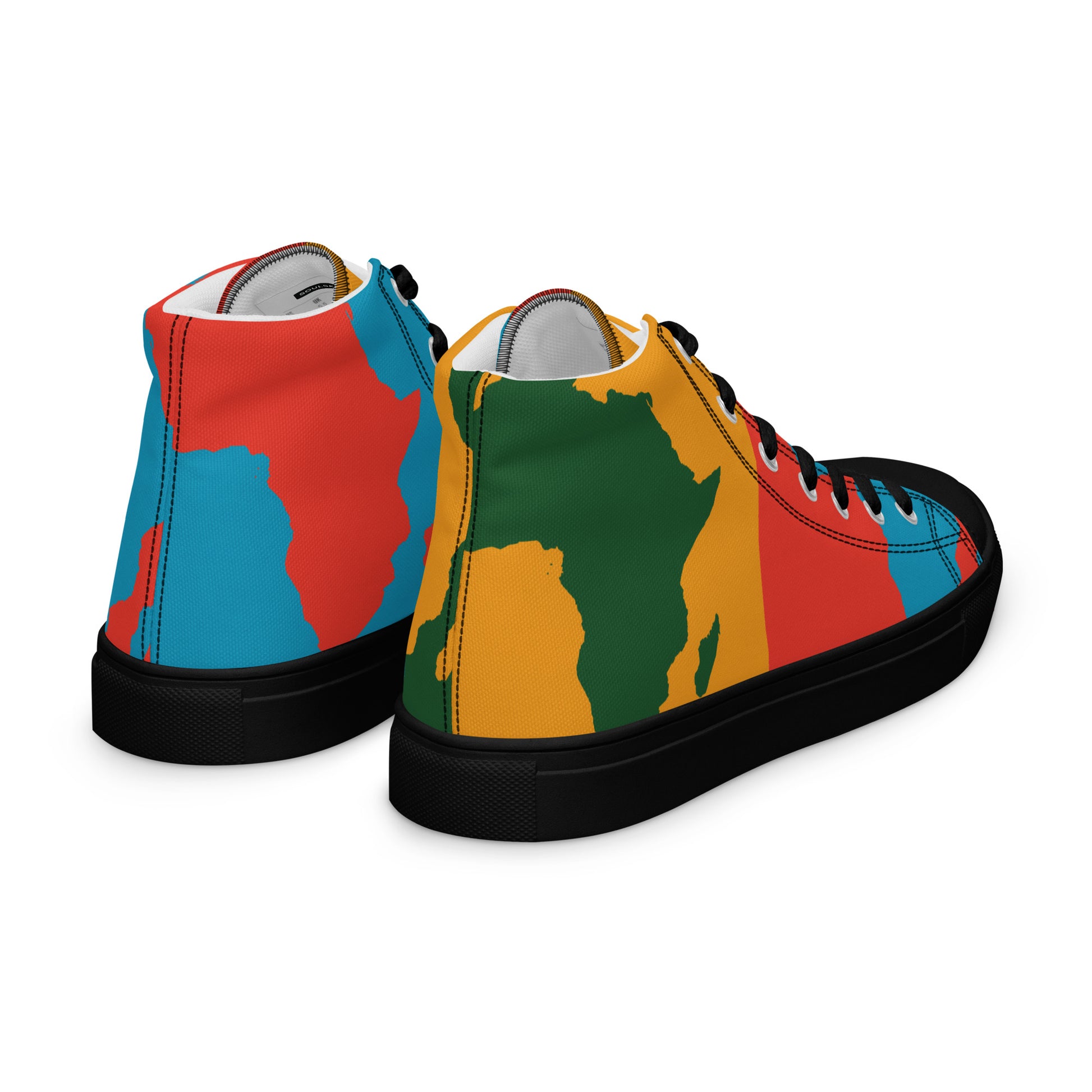 AFRICA WARHOL Women's High Top Canvas Shoes (Bright) - SOULSKY