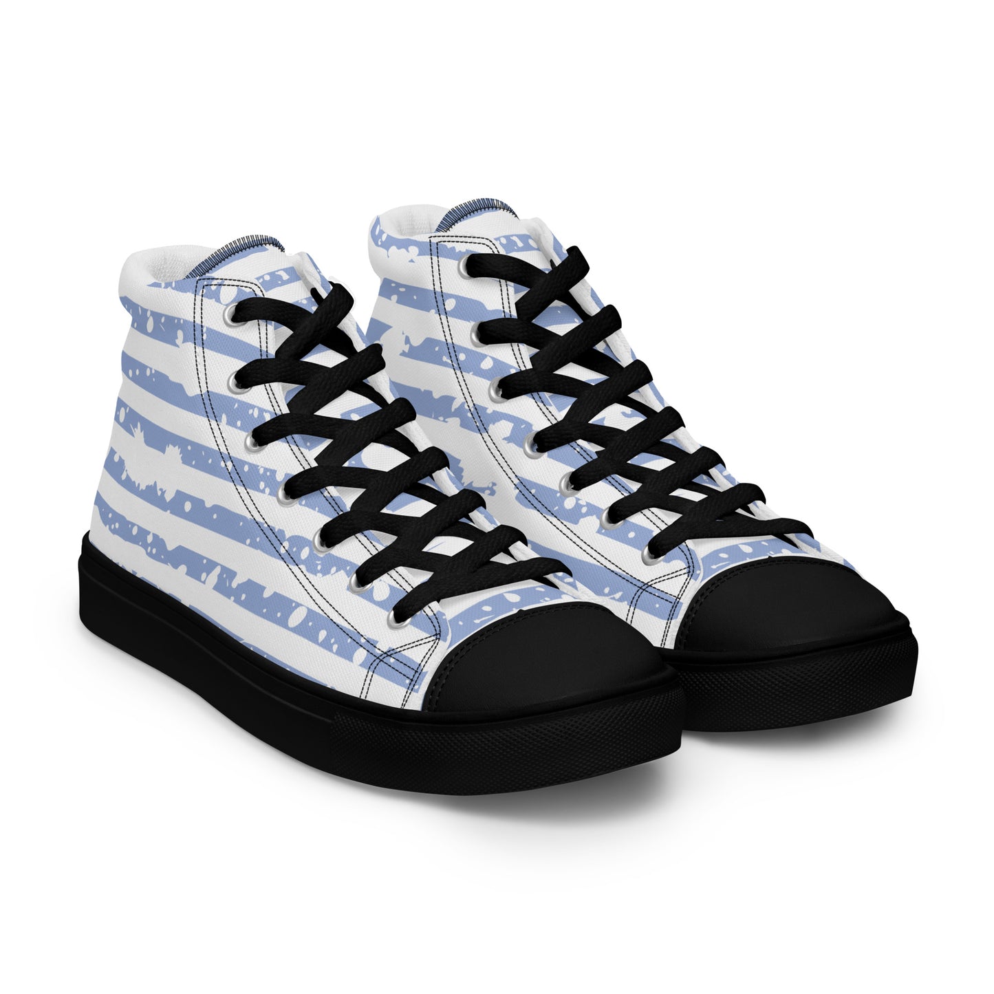SHINE BRIGHT Women's High Top Canvas Shoes (Light Blue)