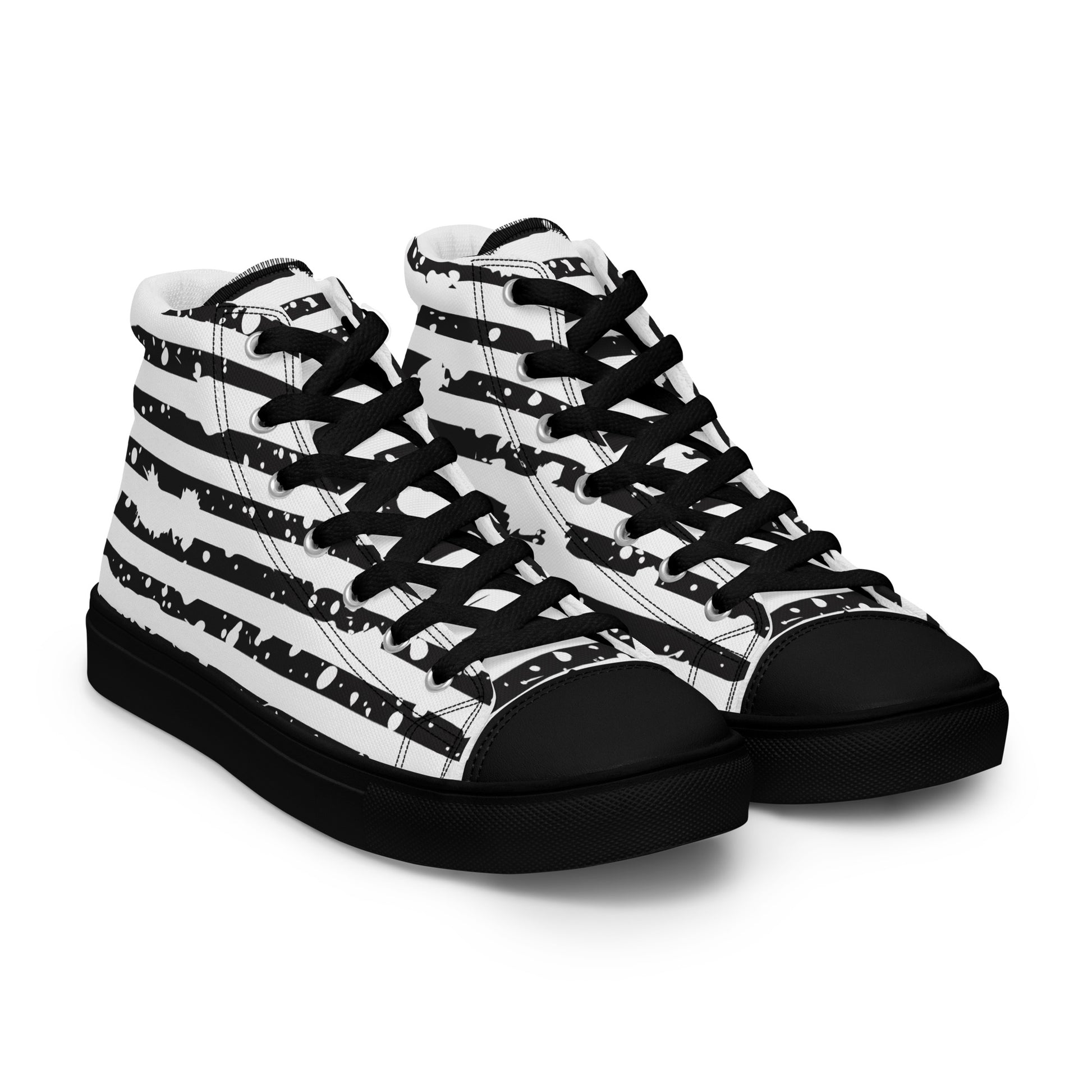 SHINE BRIGHT Women's High Top Canvas Shoes (Black) - SOULSKY