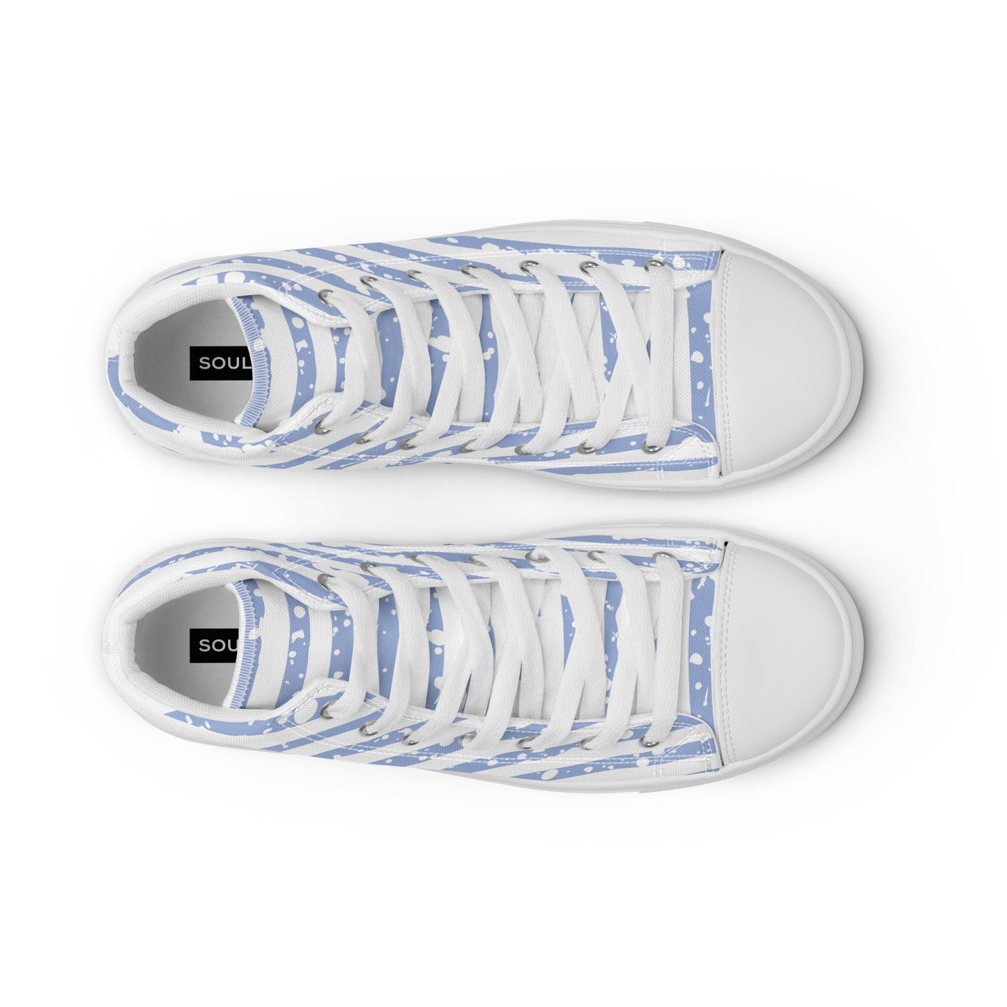 SHINE BRIGHT Women's High Top Canvas Shoes (Light Blue)
