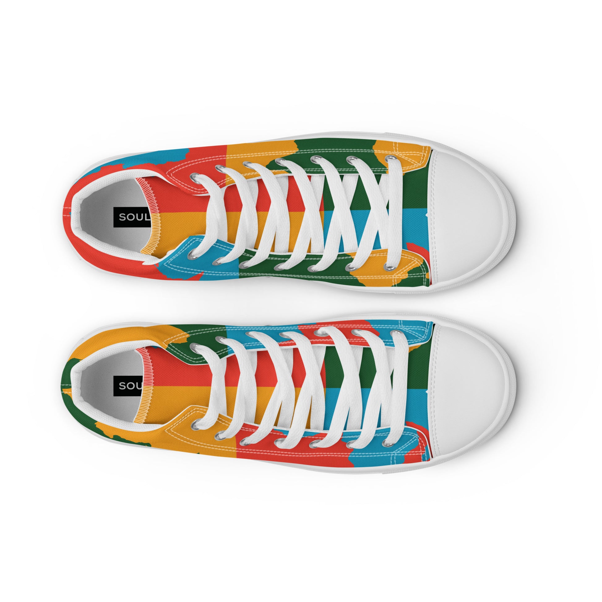 AFRICA WARHOL Women's High Top Canvas Shoes (Bright) - SOULSKY